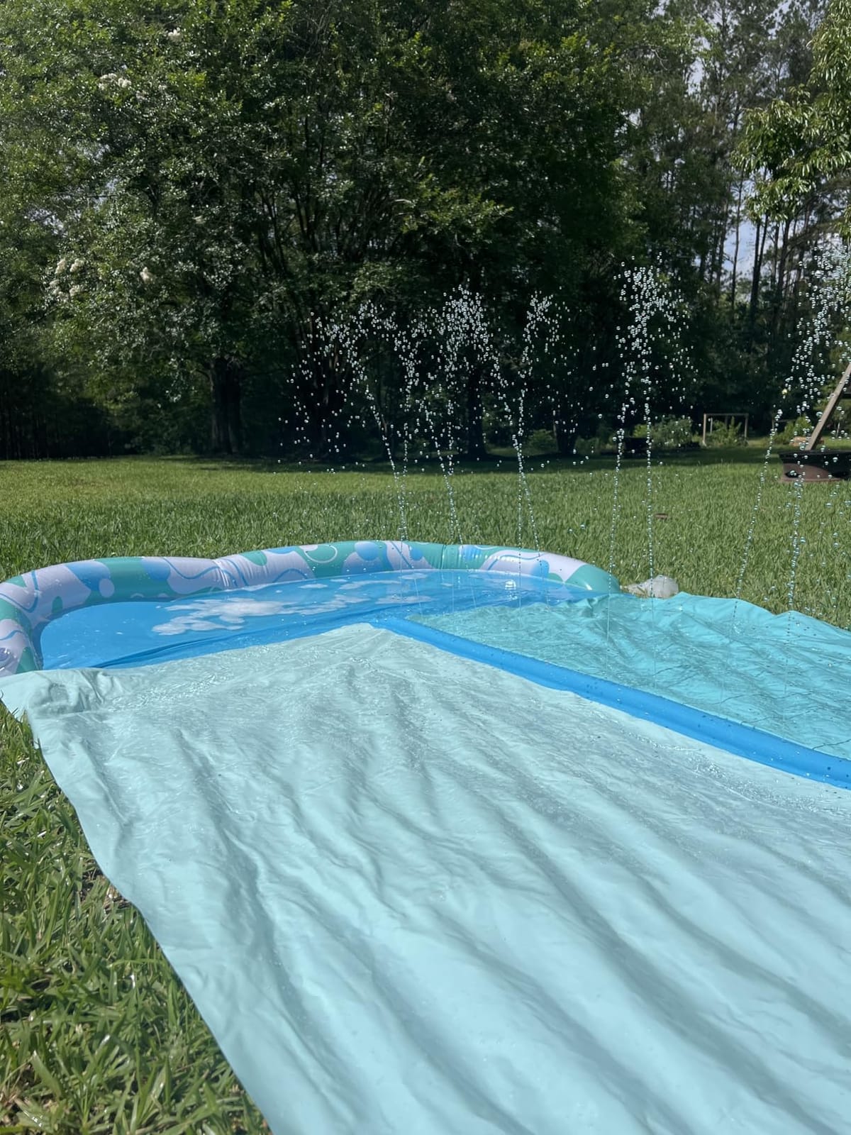 JOYIN 22.5ft Water Slides and 2 Bodyboards, Lawn Water Slide Summer Slip Waterslides Water Toy with Build in Sprinkler for Backyard Outdoor Water Fun for Kids customer photo 1