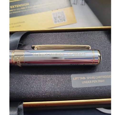 Scriveiner Silver Chrome Fountain Pen - Stunning Luxury Pen, Real Gold Finish Schmidt Gilded Nib (Medium), Best Pen Gift Set for Men & Women, Professional, Executive Office, Nice Pens customer photo 2