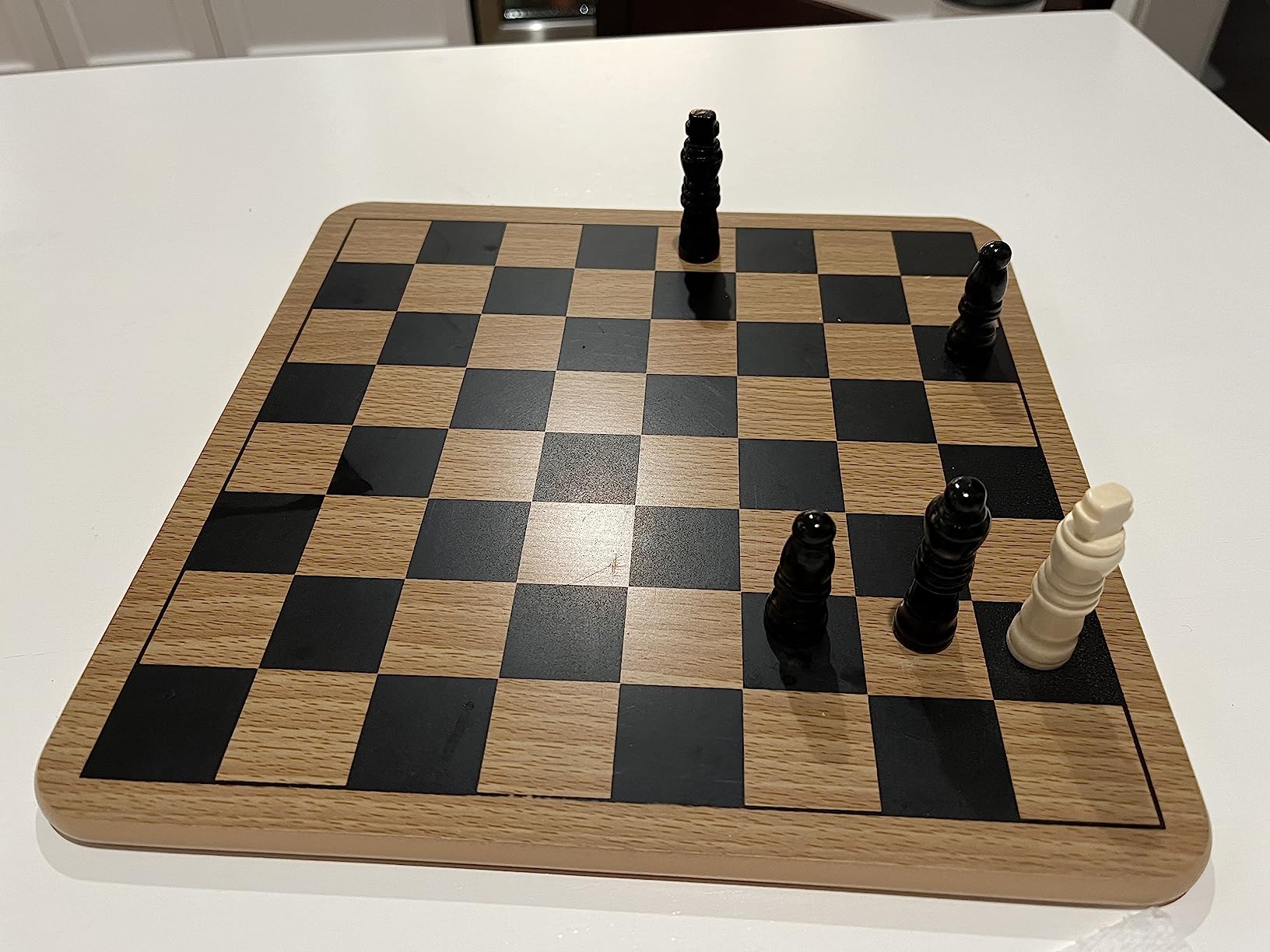 Regal Games - Reversible Wooden Board for Chess, Checkers & Tic-Tac-Toe - 24 Interlocking Wooden Checkers and 32 Standard Chess Pieces - for Age 8 to Adult for Family Fun customer photo 1