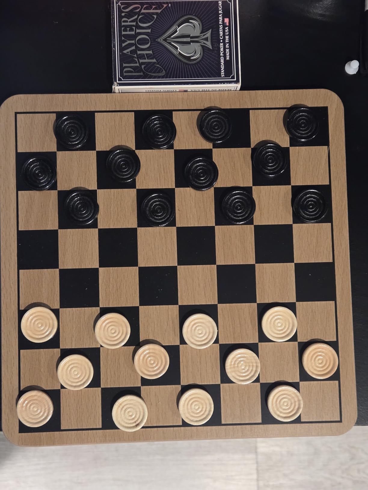 Regal Games - Reversible Wooden Board for Chess, Checkers & Tic-Tac-Toe - 24 Interlocking Wooden Checkers and 32 Standard Chess Pieces - for Age 8 to Adult for Family Fun customer photo 2