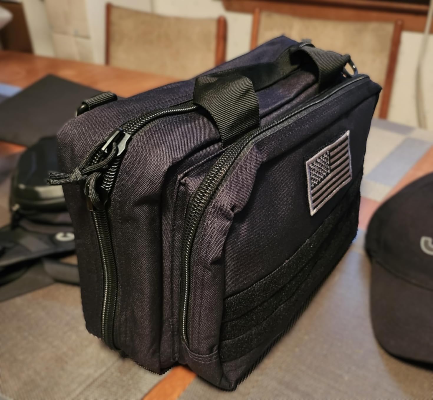 DBTAC Gun Case Bag XS | Tactical 1~2 Pistol Bag Firearm Shooting Case with Lockable Zipper for Shooting Range Outdoor Hunting | US Flag Patch + Universal Holster Included customer photo 2
