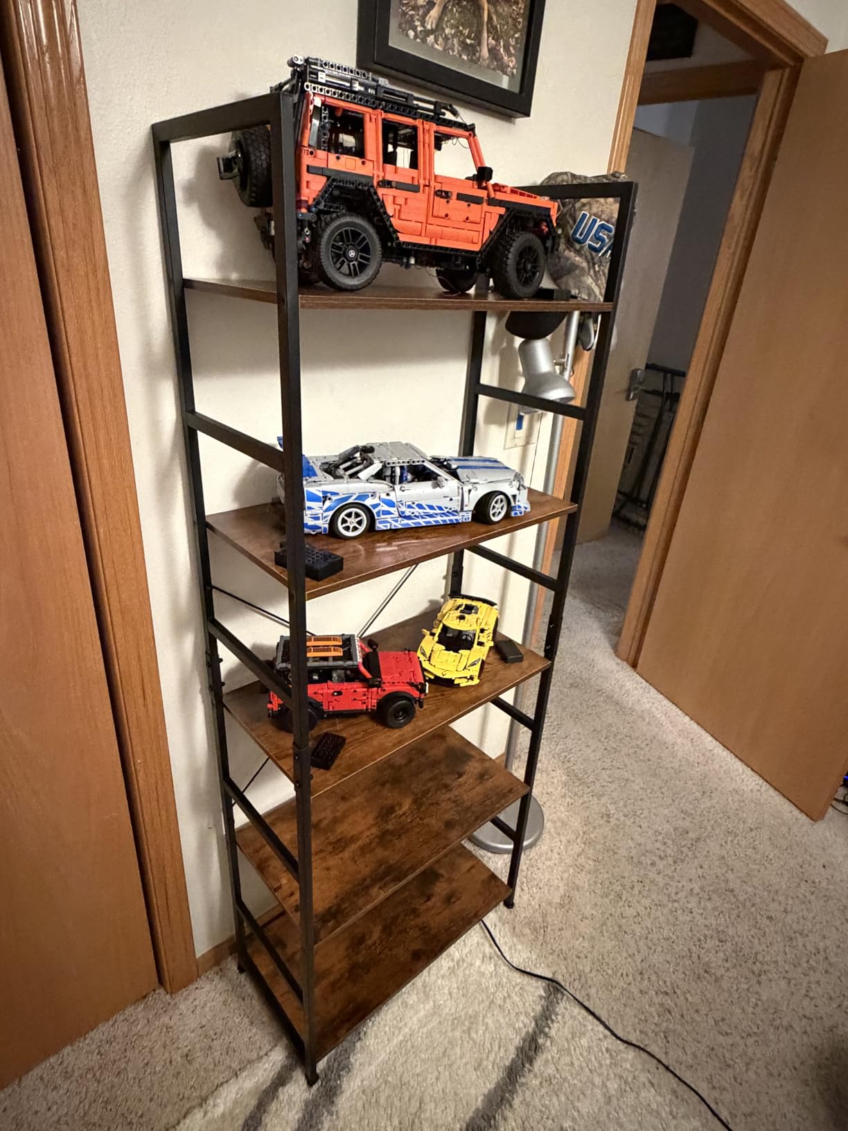NUMENN 5 Tier Bookshelf, Tall Freestanding Open Storage Bookcase, Vintage customer photo 1