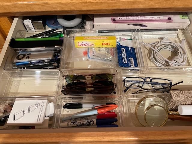 SMARTAKE 16 PCS Drawer Organizer, 5-Size Desk Bathroom Drawer Organizer customer photo 2