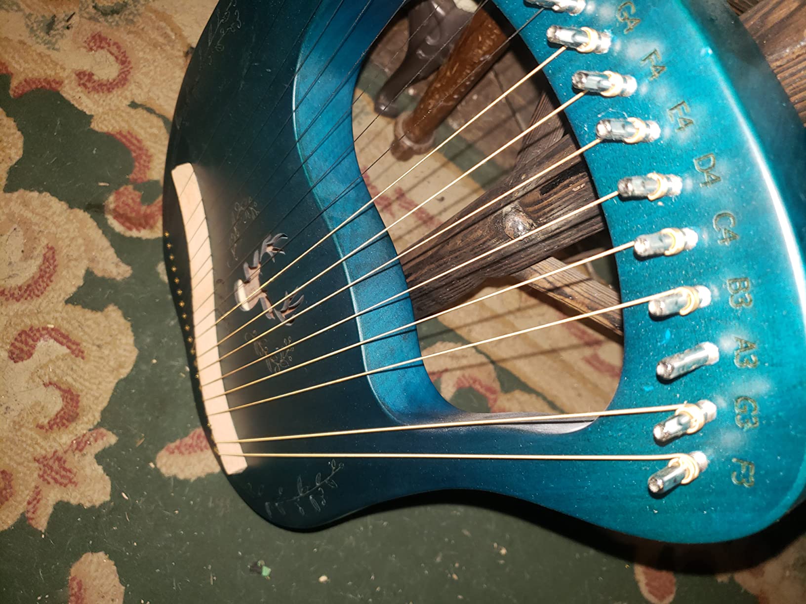 Lyre Harp, 19 Metal Strings Maple Saddle Mahogany Body Lyra Harp with Bag key included customer photo 2