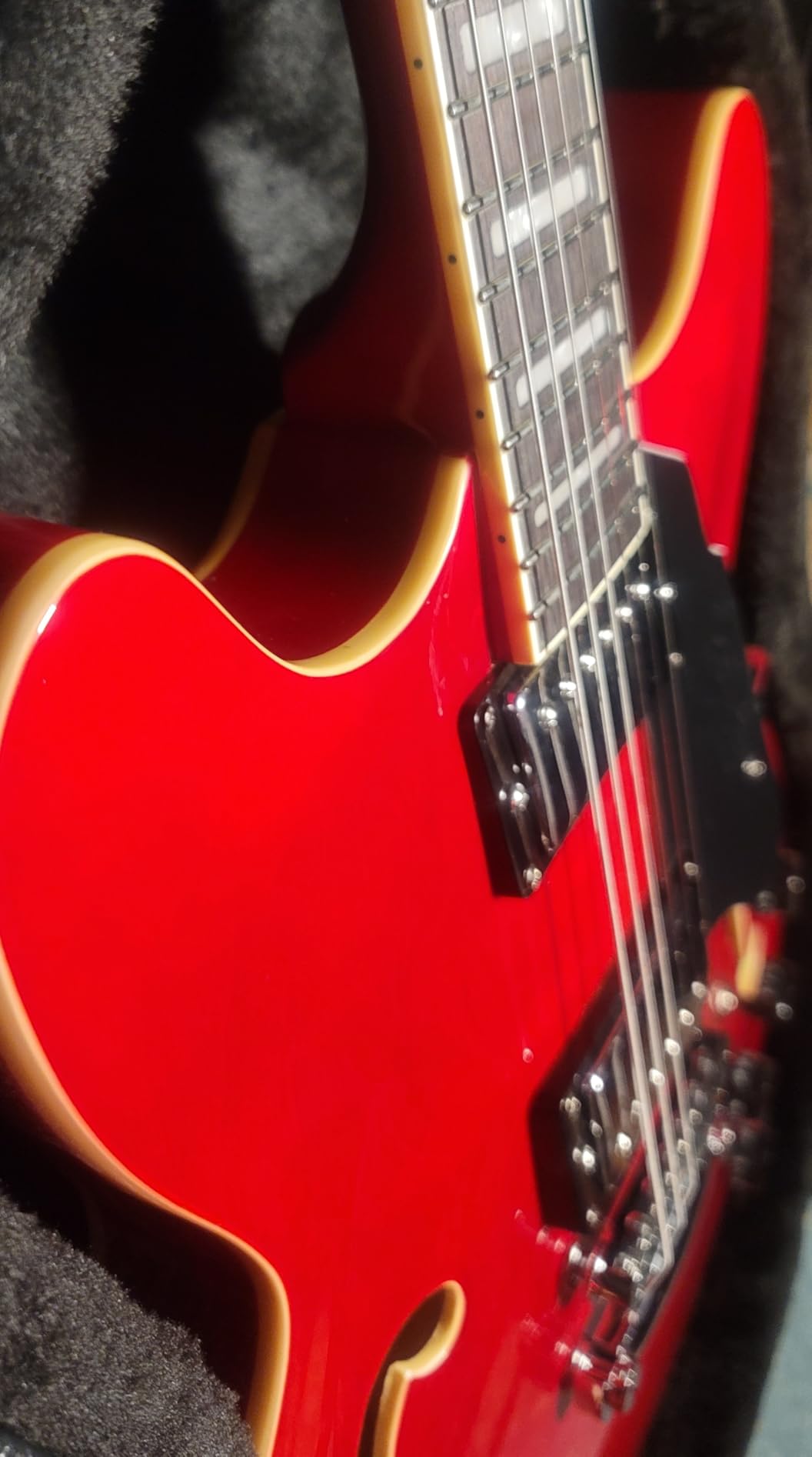 Grote Full Scale Electric Guitar Semi-Hollow Body Guitar Stainless Steel Frets (Vintage Sunburst) customer photo 1
