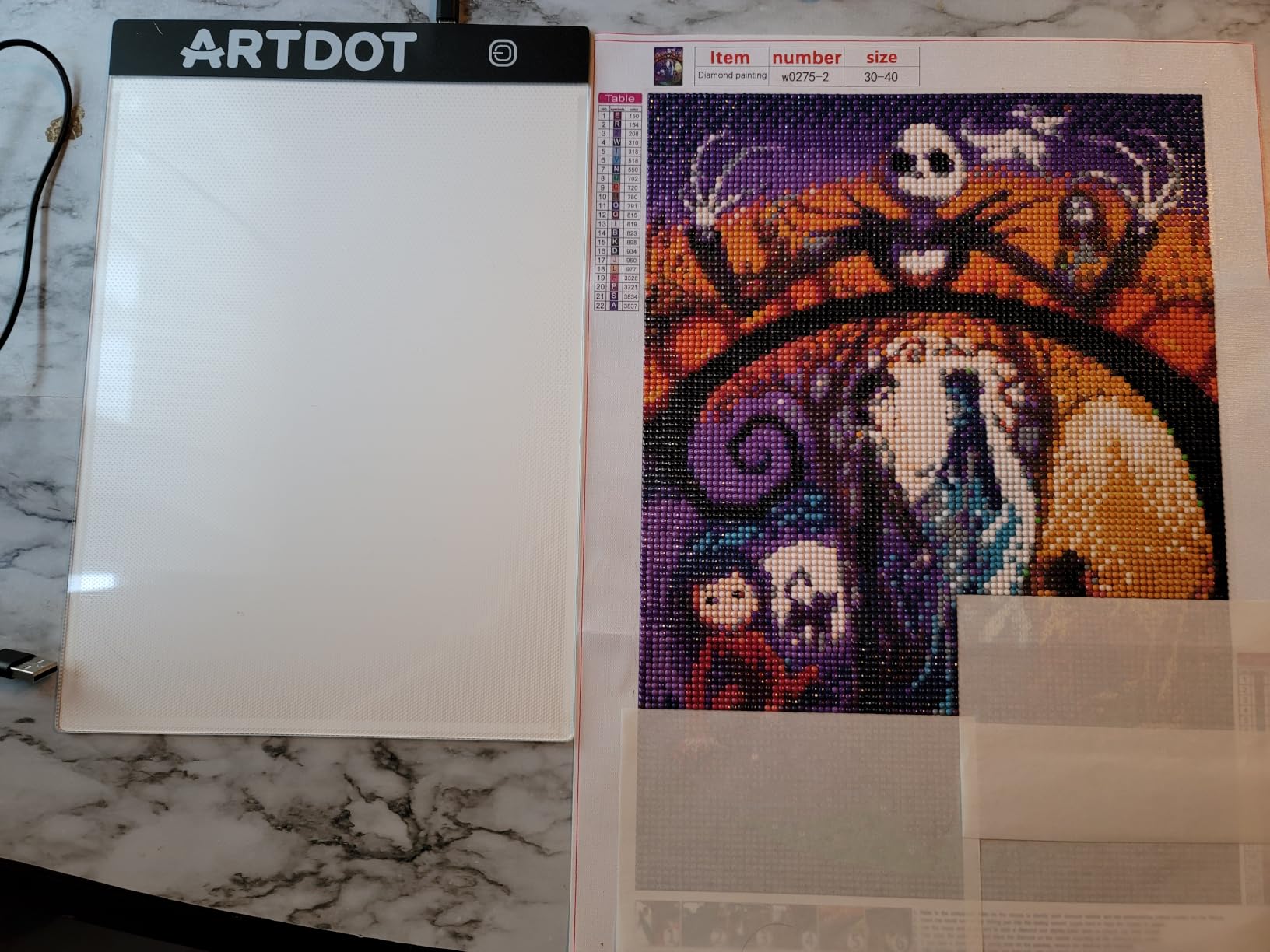 ARTDOT A2 LED Light Pad for Diamond Painting USB Powered Light Board Kit, Adjustable Brightness with 12 Angles Stand and Clips customer photo 1