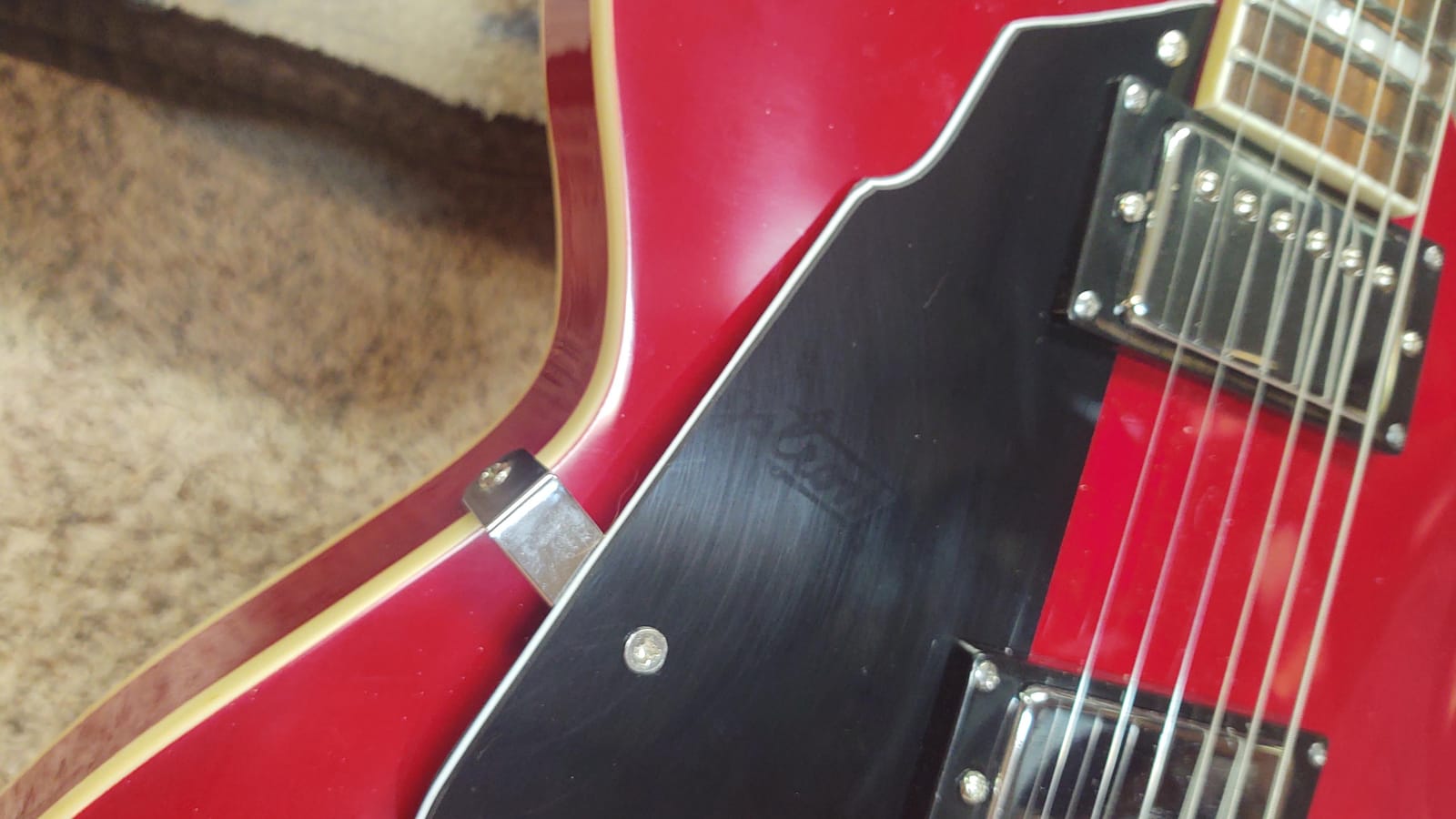 Grote Full Scale Left-Handed Electric Guitar Semi-Hollow Body Guitar Stainless Steel Frets(Cherry red) customer photo 2