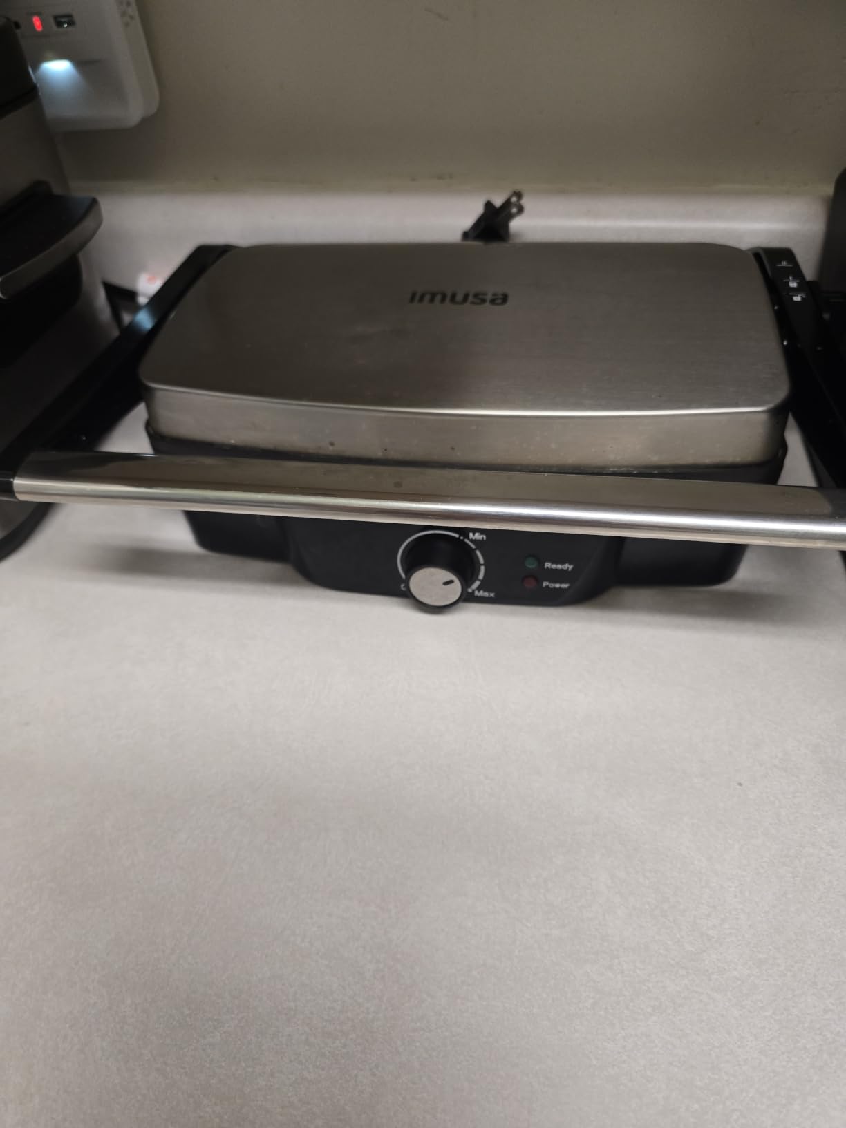 IMUSA Stainless Steel Panini Press Electric with Adjustable Temperature Settings and Nonstick Plates, 1200W customer photo 1
