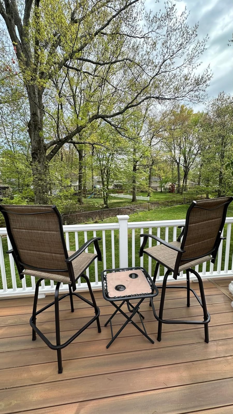 Sophia & William Swivel Outdoor Bar Stools Set of 4, Brown, 30 Inches customer photo 2