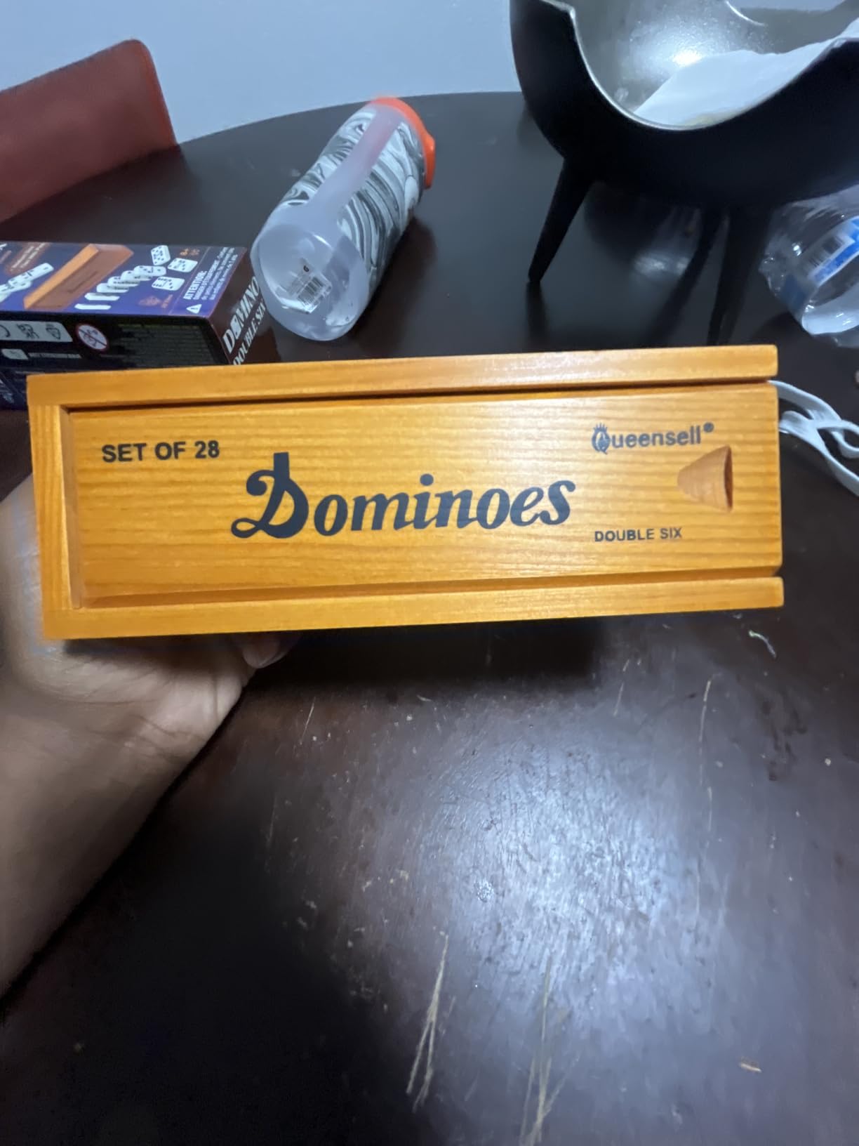 Queensell Dominos Set for Adults, Double 6 Dominoes Set with 28 Tiles in Wooden Case, Classic Dominoes, Family Board Game for Kids & Adults, Travel Game for Family Game Night, Juegos de Mesa customer photo 1