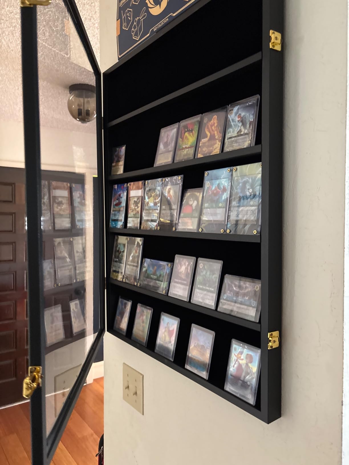 35 Graded Sports Card wall-Mounted Display case for Shows, Black customer photo 1