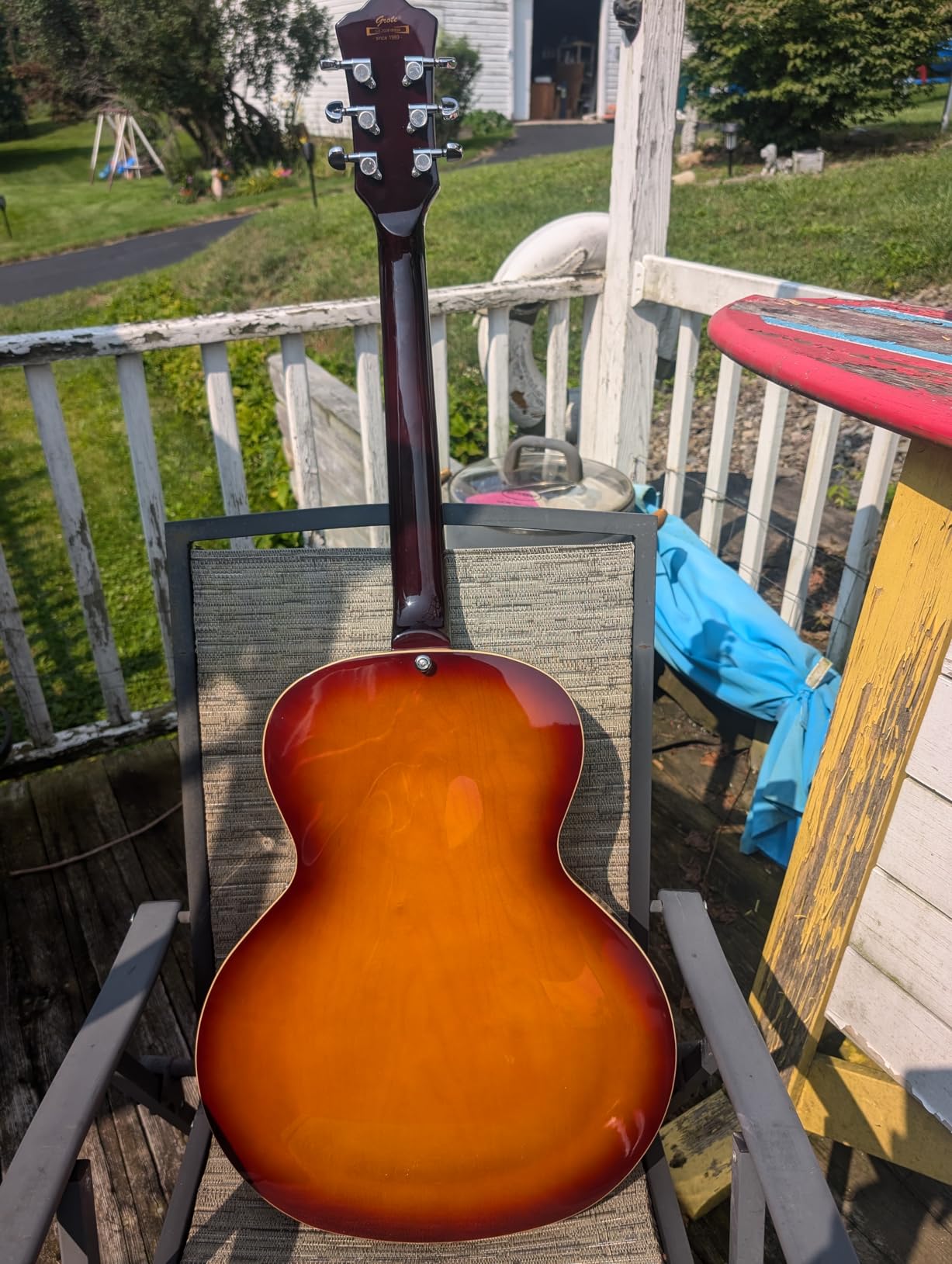 GROTE Jazz Electric Guitar Hollow Body Chrome Hardware P90 pickup (Vintage Sunburst) customer photo 1