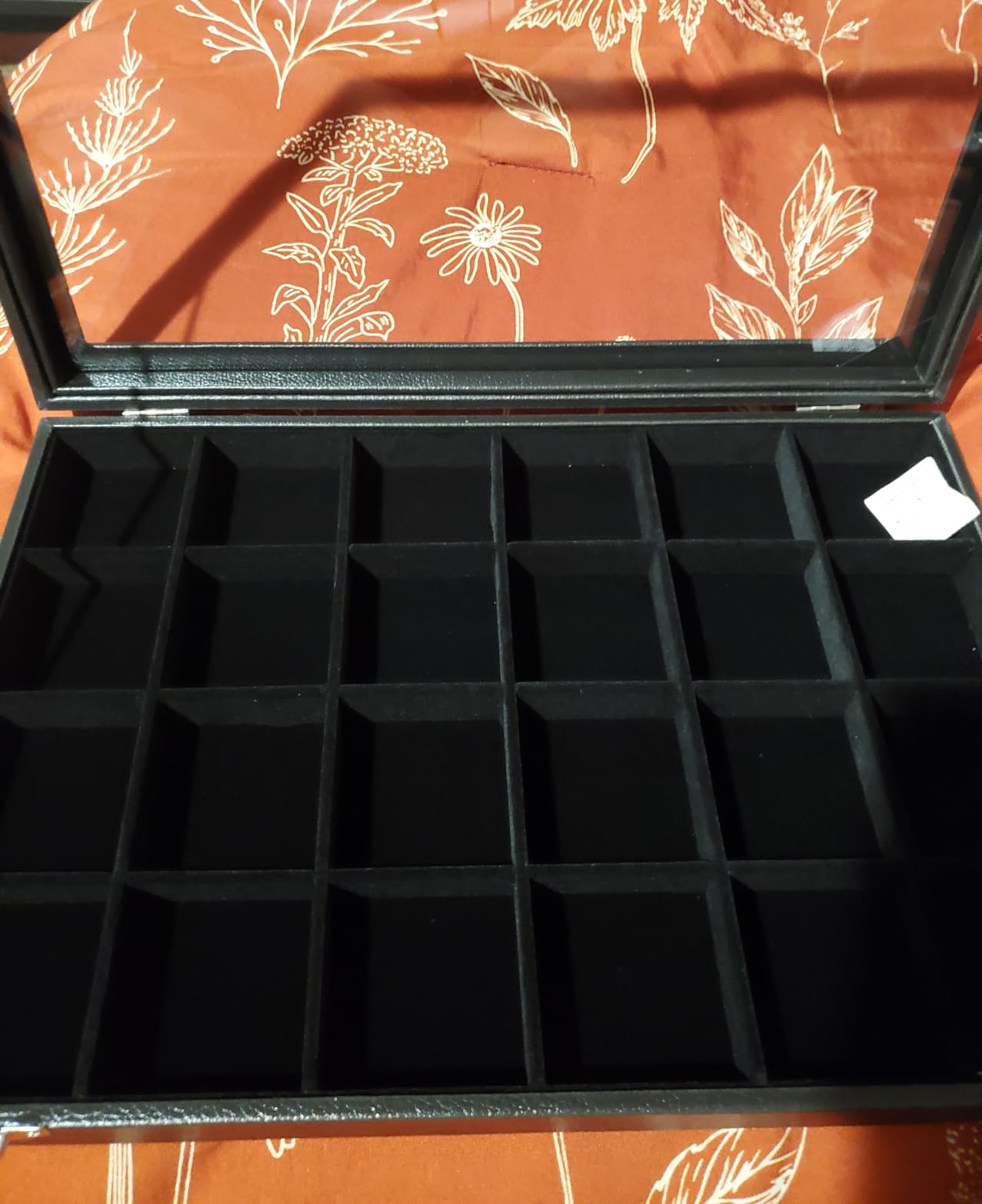 Wudygirl Earring Organizer Leather Jewelry Tray with Lid 13.7