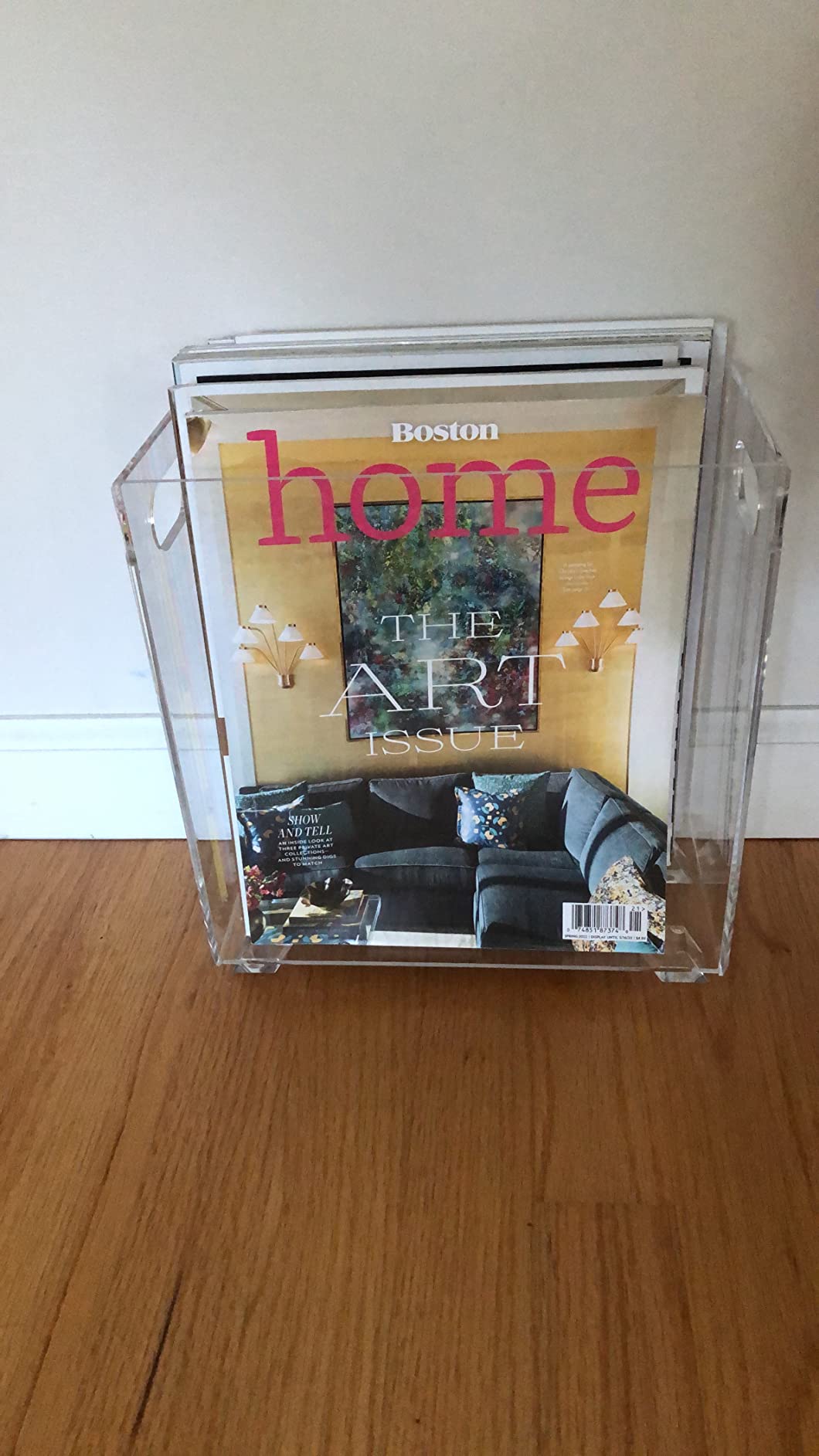 Stock Your Home Acrylic Magazine Holder - Crystal Clear Holder - Shatterproof - Open Top - Space Saver - For Magazines, Publications, Office Desk, Reception, Waiting Room customer photo 1