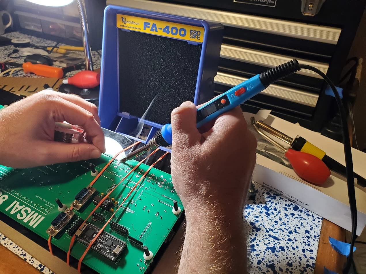Antidious Fume Extractor Anti-ESD Solder Smoke Absorber Portable Filter for Soldering DIY Fan Extraction Equipment with Spare Activated Carbon for Brazing Welding Soldering, Fume Prevention Remover customer photo 2