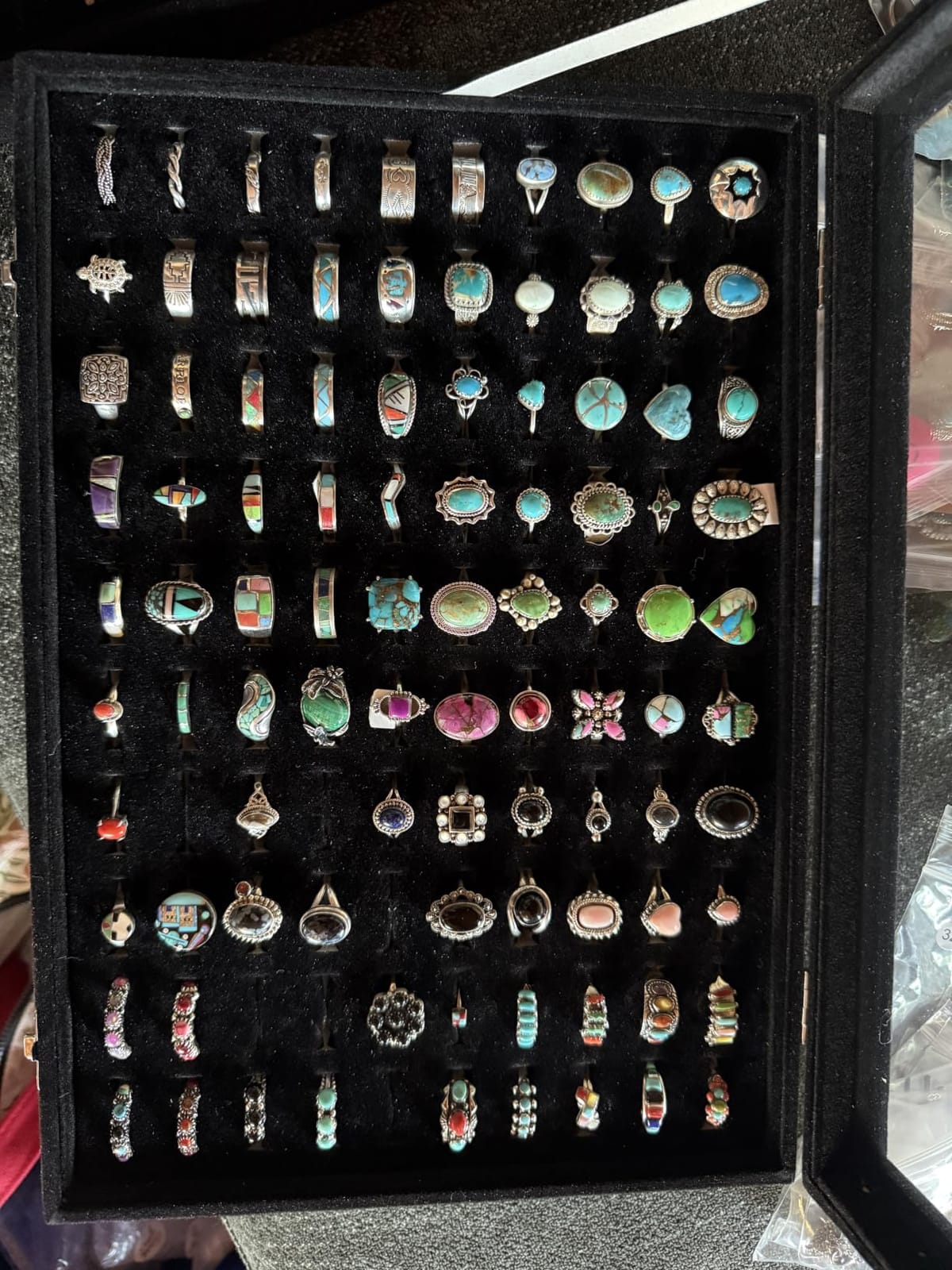 Frebeauty 100 Slots Ring Organizer Tray,Velvet Ring Box with Clear Lid customer photo 1