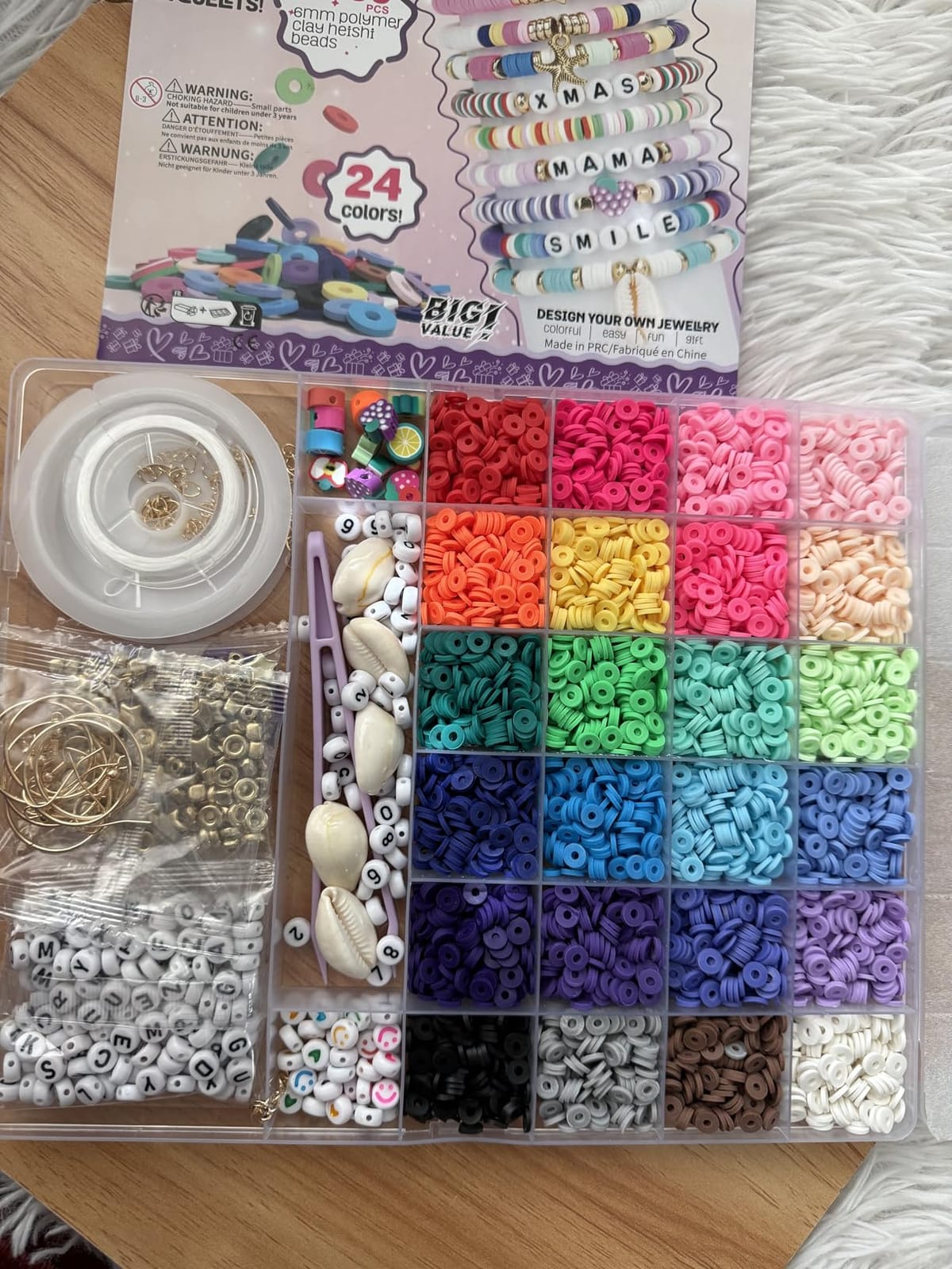 Gionlion 24 Colors Clay Beads Friendship Bracelet Making Kit w/Charms customer photo 2