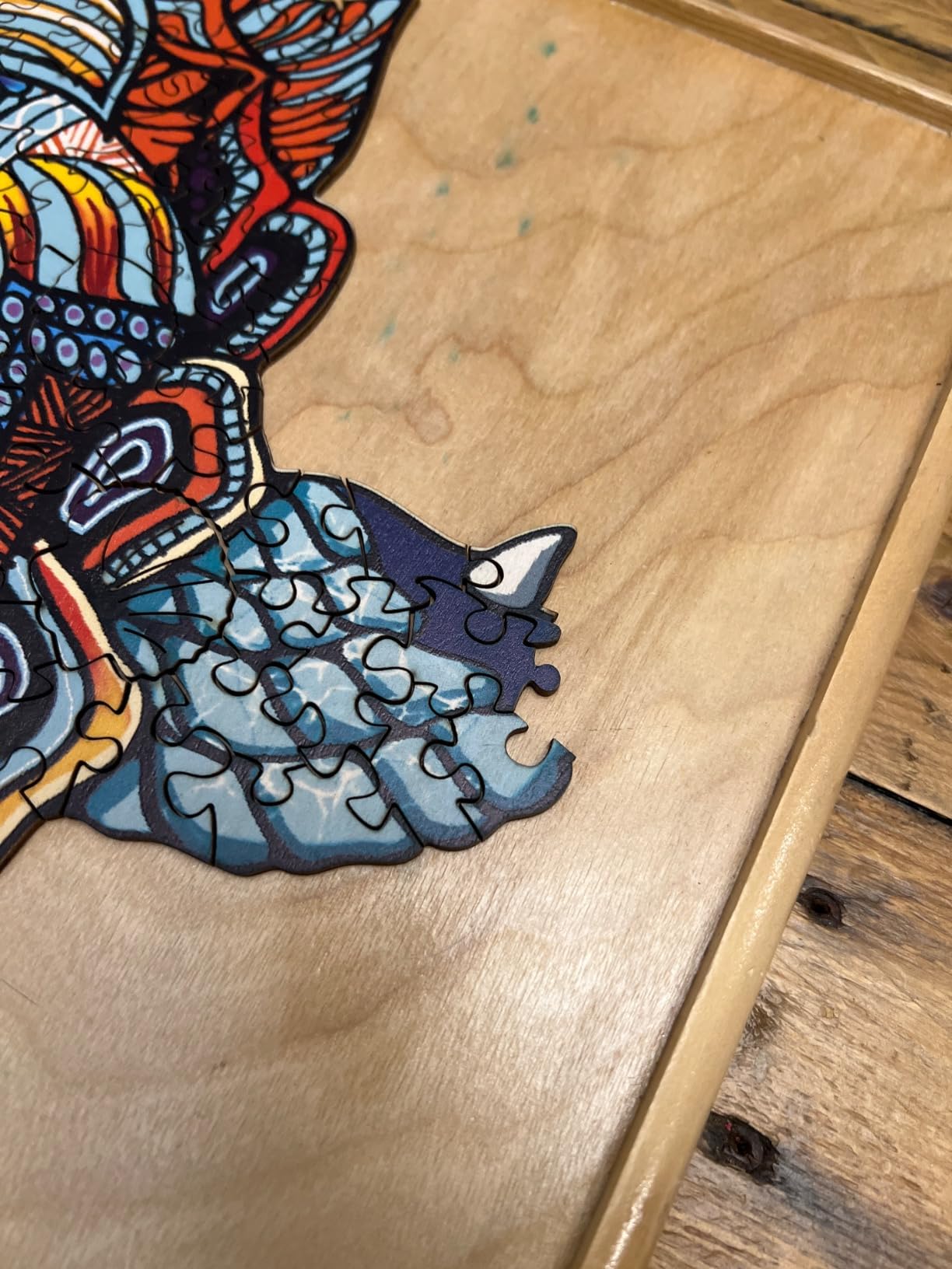 Jigfoxy Wooden Puzzles for Adults, Sea Turtle Wooden Jigsaw Puzzles for Adults Kids, Unique Animal Shape Wood Cut Puzzles, Christmas Thanksgiving Gifts for Friend Family(M-11.8x10in-180pcs) customer photo 2