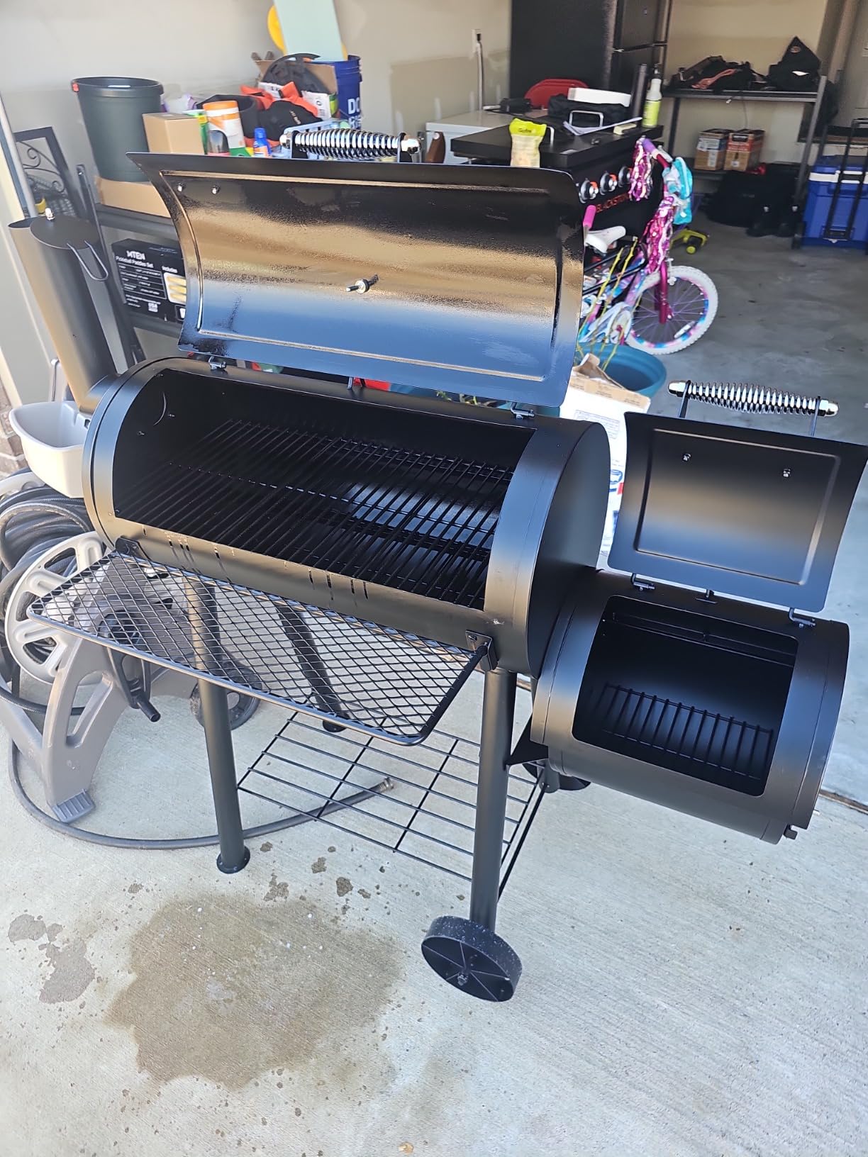 MFSTUDIO Barrel Charcoal Grill w/Offset Smoker w/ 512 SQ.IN. Cooking Area customer photo 2