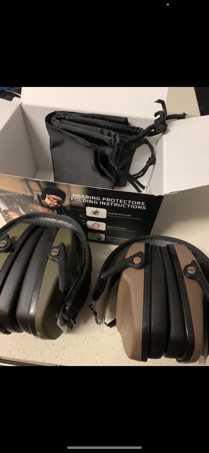 PROHEAR 016 Shooting Ear Protection Earmuffs 2 Pack, NRR 26dB for Gun Range, Hunting -Black and Green customer photo 1