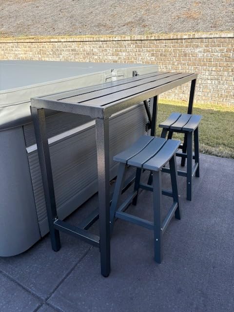 WestinTrends Malibu 29 Inch Outdoor Bar Stools, All Weather Resistant Poly Lumber Adirondack Bar Height Stools, Dark Green customer photo 2