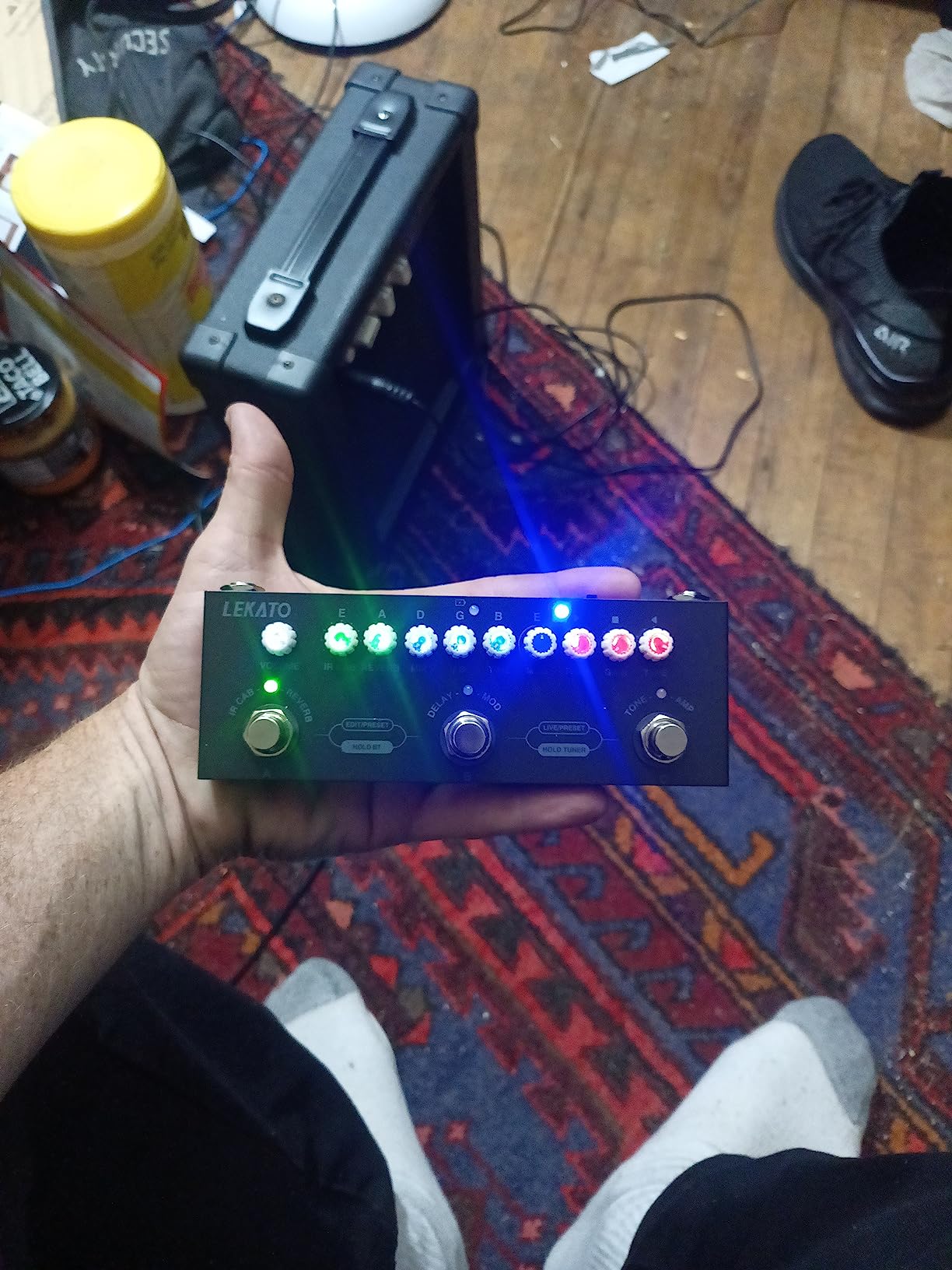 LEKATO Multi Effects Guitar Pedal, with IR Loading 9 AMP Models, Delay Reverb Distortion Overdrive Pedal, Rechargable Electric Guitar Effects Multi Pedal Support Recording,Bluetooth 5.0 customer photo 2