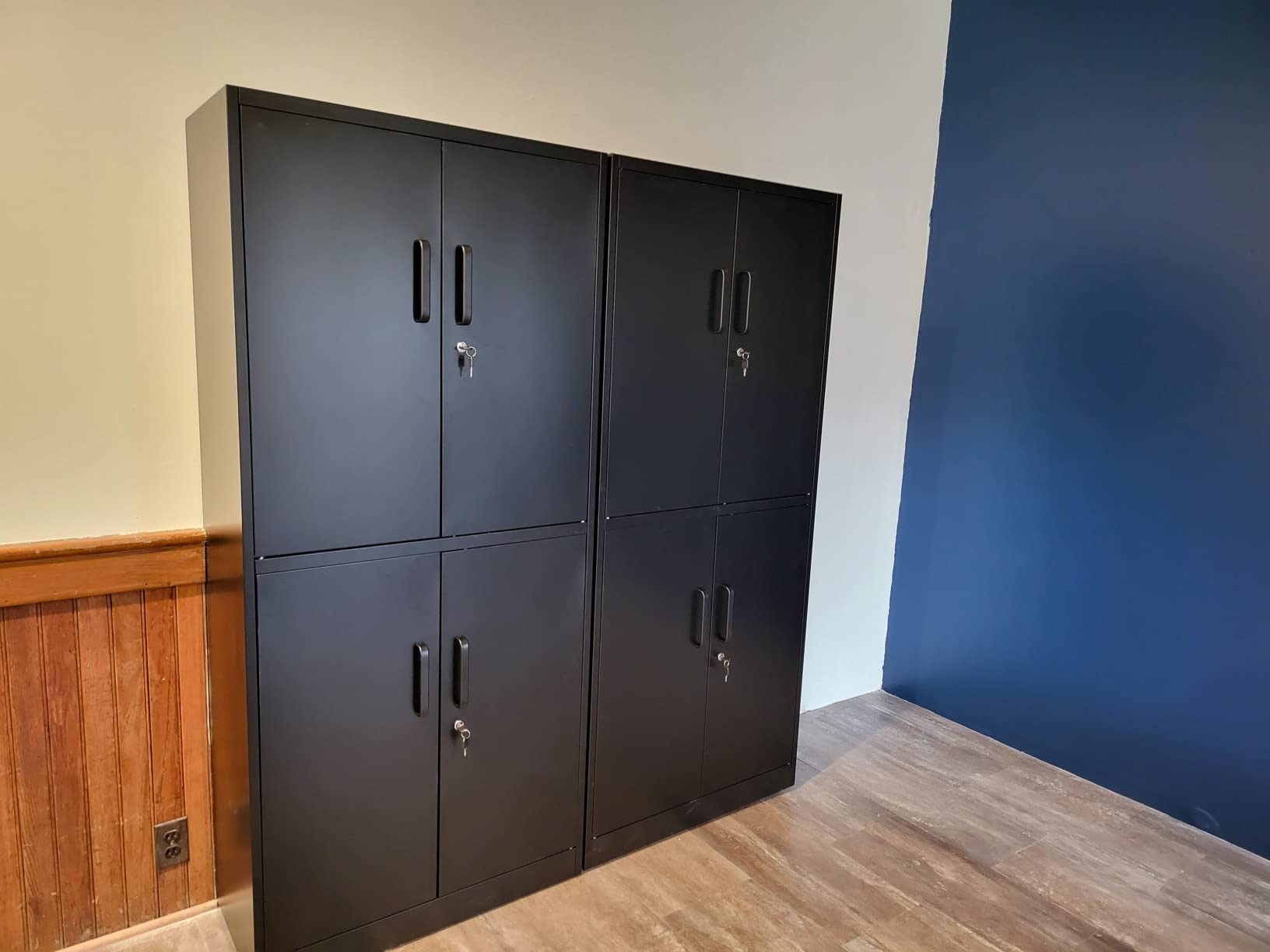 Letaya Metal Storage Cabinets with Lock, Small Locker Steel Cabinets, Adjustable Shelves 2 Doors for Home,Office, Warehouse,Garage(Black-36) customer photo 1