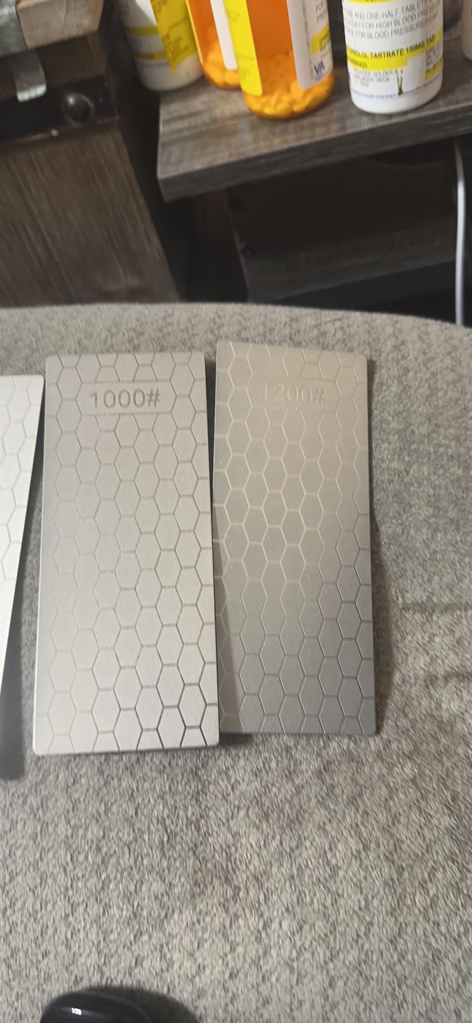 Diamond Sharpening Stone, 5 Pcs Knife Sharpening Stone with Extra Fine/Coarse Plate and Non-slip Base, 400/600/800/1000/1200 Grit customer photo 1