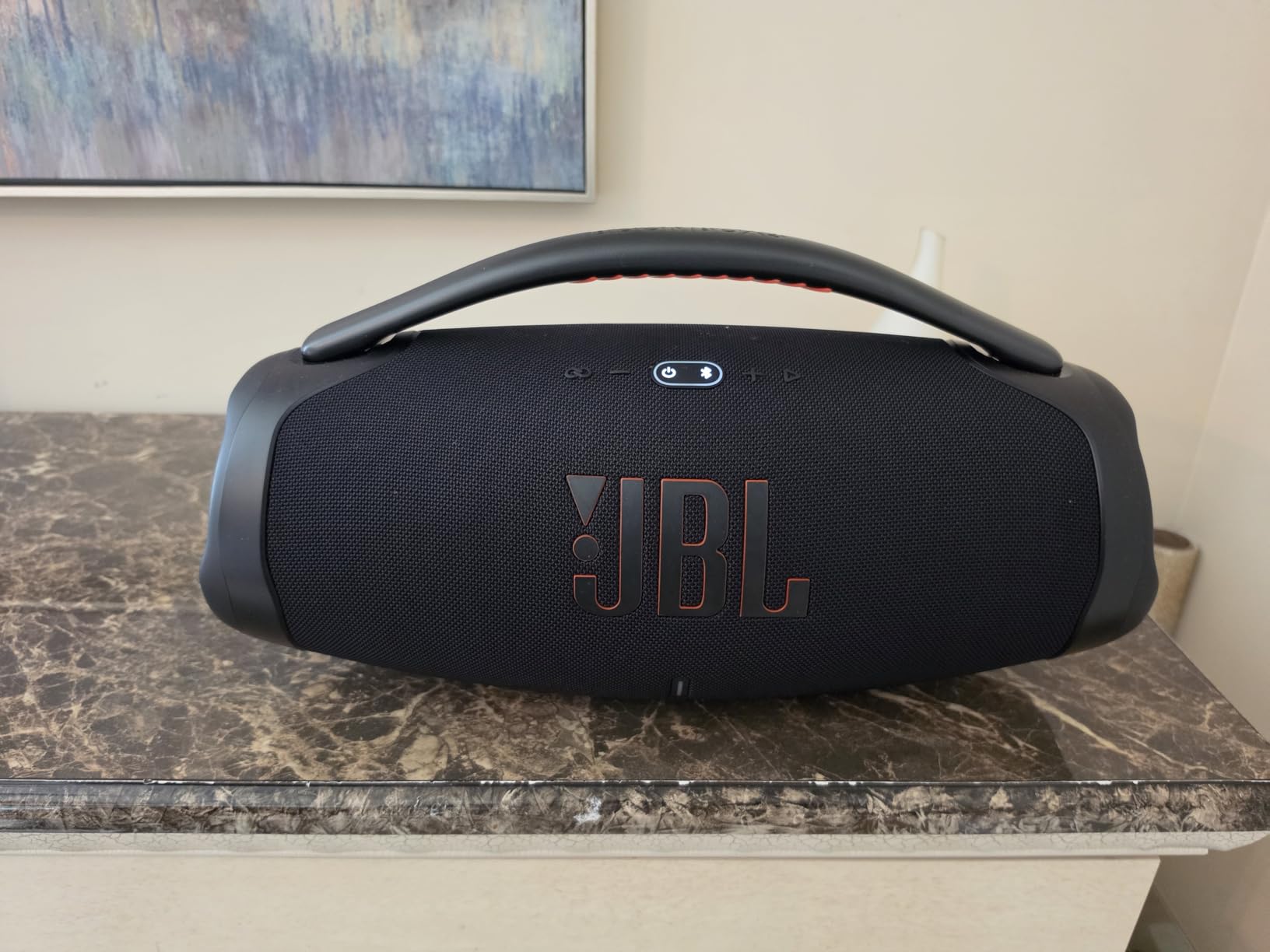 JBL Boombox 3 Black Portable Bluetooth Speaker with Massive Sound, Deepest Bass, IPX7 Waterproof, 24H Playtime, PartyBoost customer photo 1