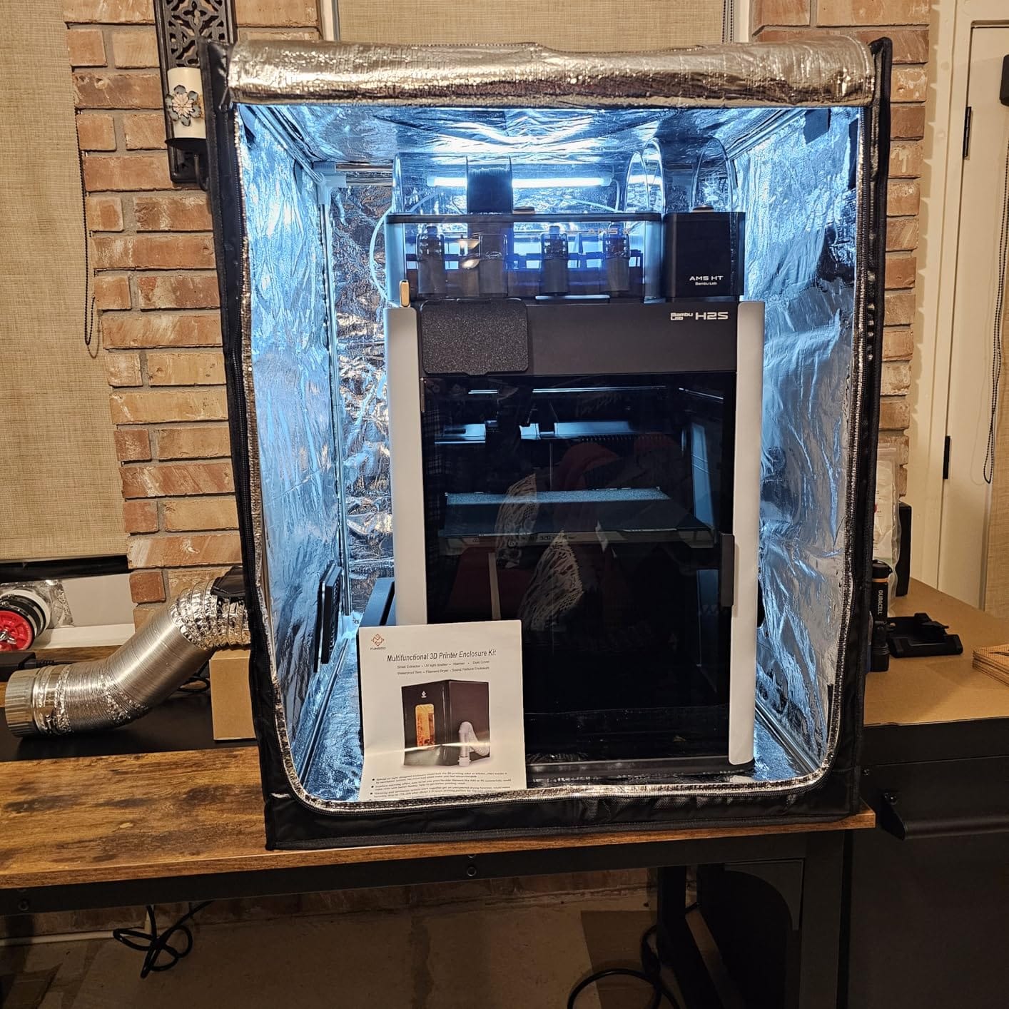 3D Printer Enclosure with Ventilation Kit & LED Lighting– Thermal Insulation Cover & Fume Extraction Tent for FDM/DLP/SLA/LCD 3D Printers(Size 700 * 750 * 900mm) customer photo 1