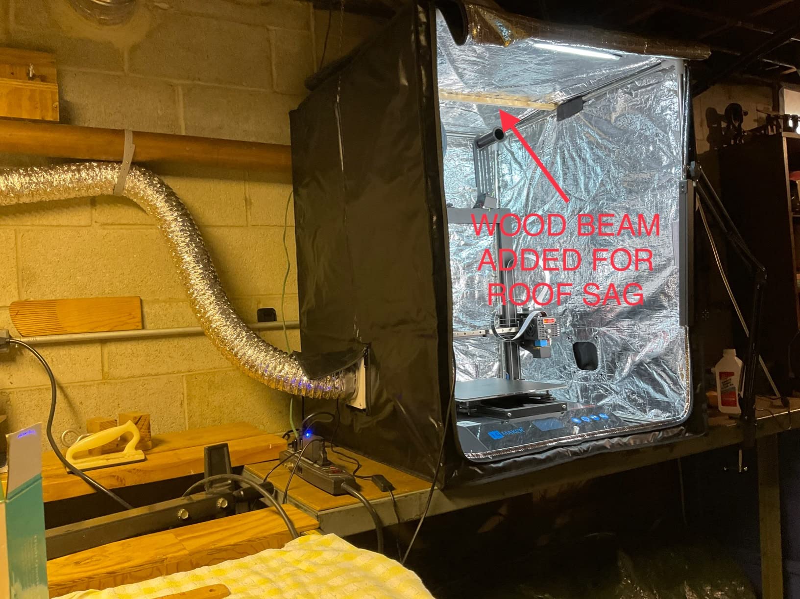 3D Printer Enclosure with Ventilation Kit & LED Lighting– Thermal Insulation Cover & Fume Extraction Tent for FDM/DLP/SLA/LCD 3D Printers(Size 700 * 750 * 900mm) customer photo 2