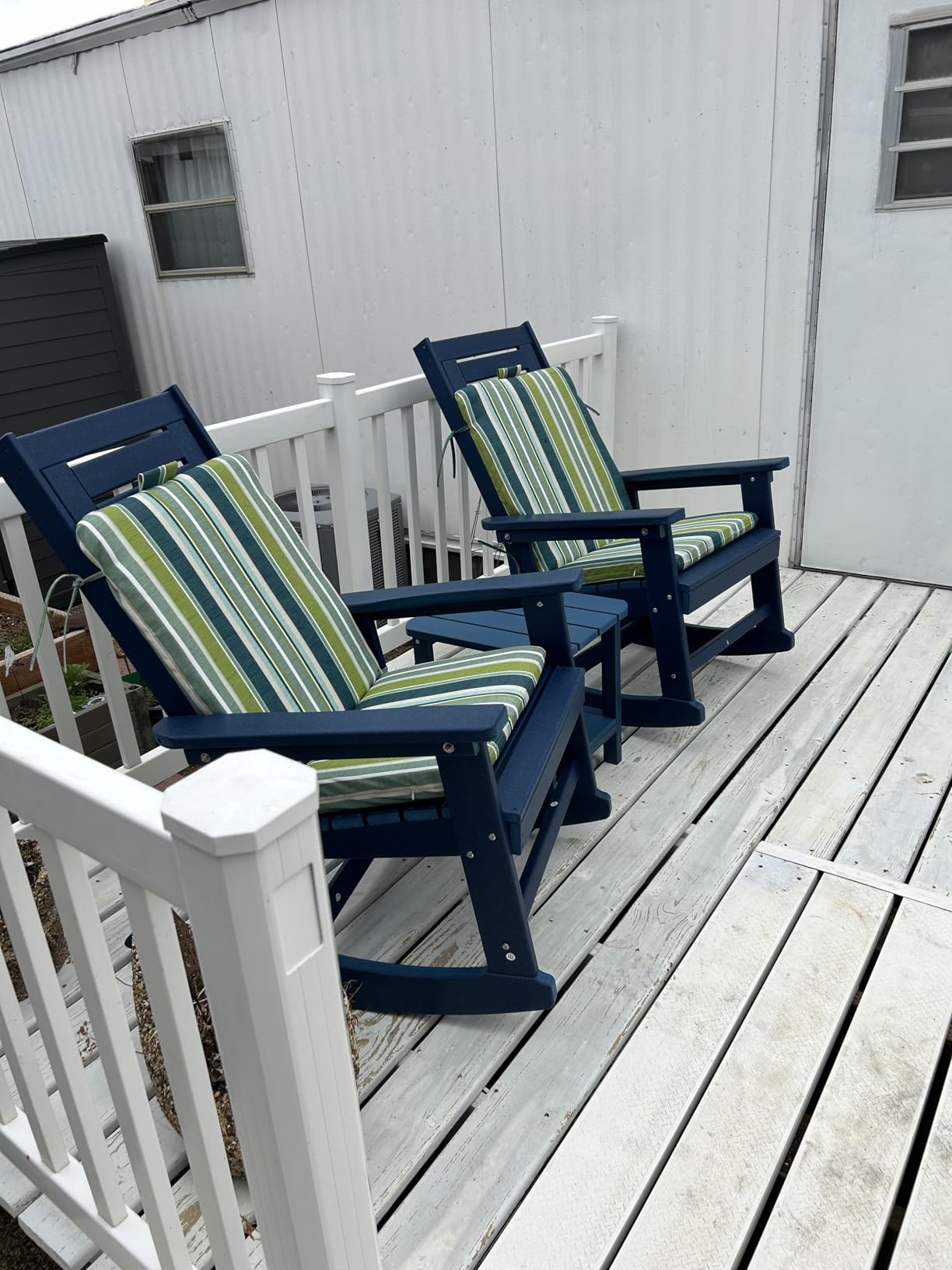 GREENVINES Oversized Outdoor Rocking Chairs Set of 2, HDPE Rocker, Black customer photo 2