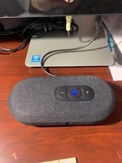 USB Speakerphone, Conference Computer Speakers with Microphone for Home Office Calls, 360 Degree Enhanced Voice Pickup, Noise Reduction, Echo Cancellation, Compatible with Zoom, Teams, Skype customer photo 1