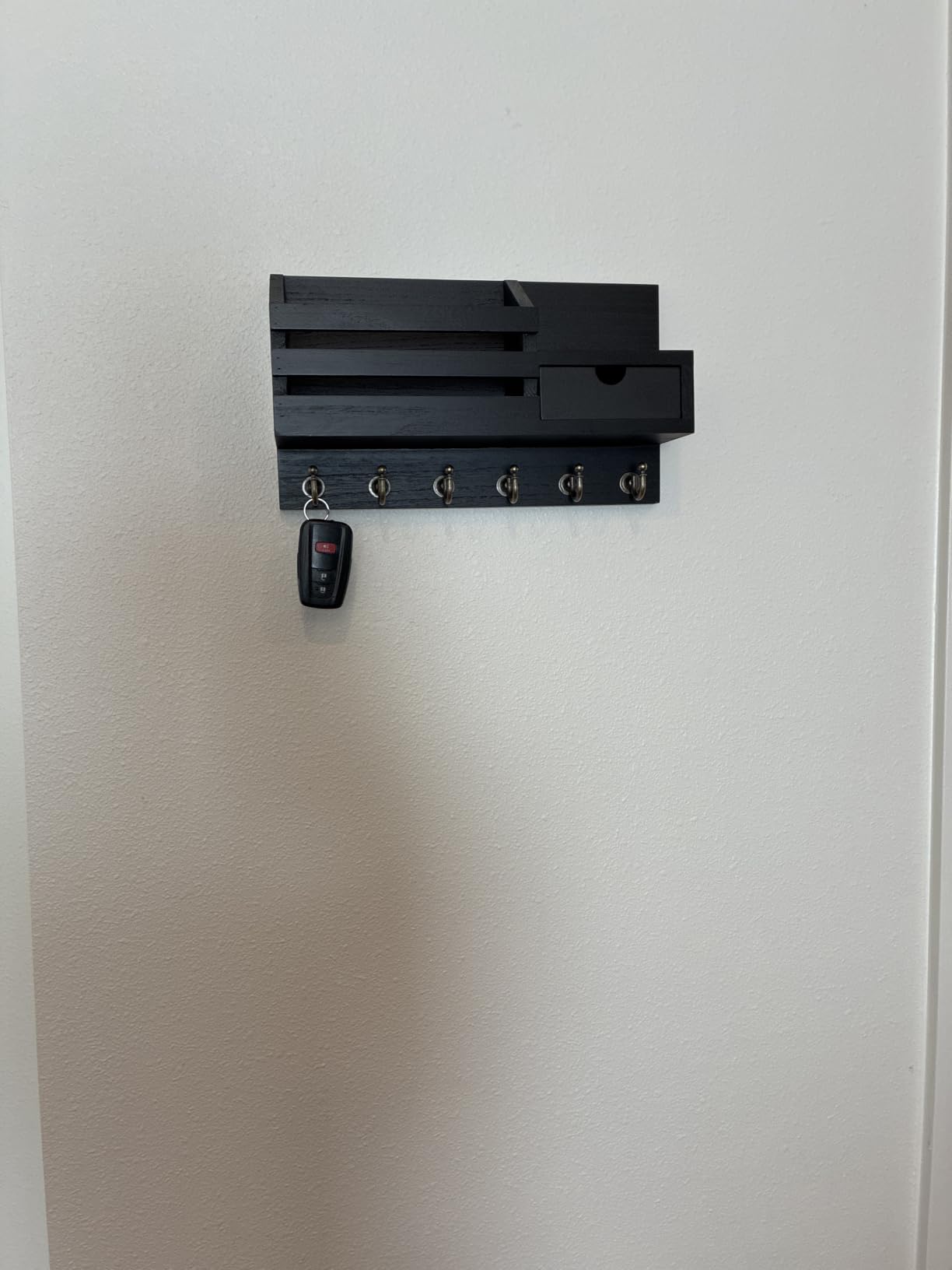 FifthQuarter Key and Mail Holder Wall Mount with Drawer and 6 Sturdy Hooks customer photo 1