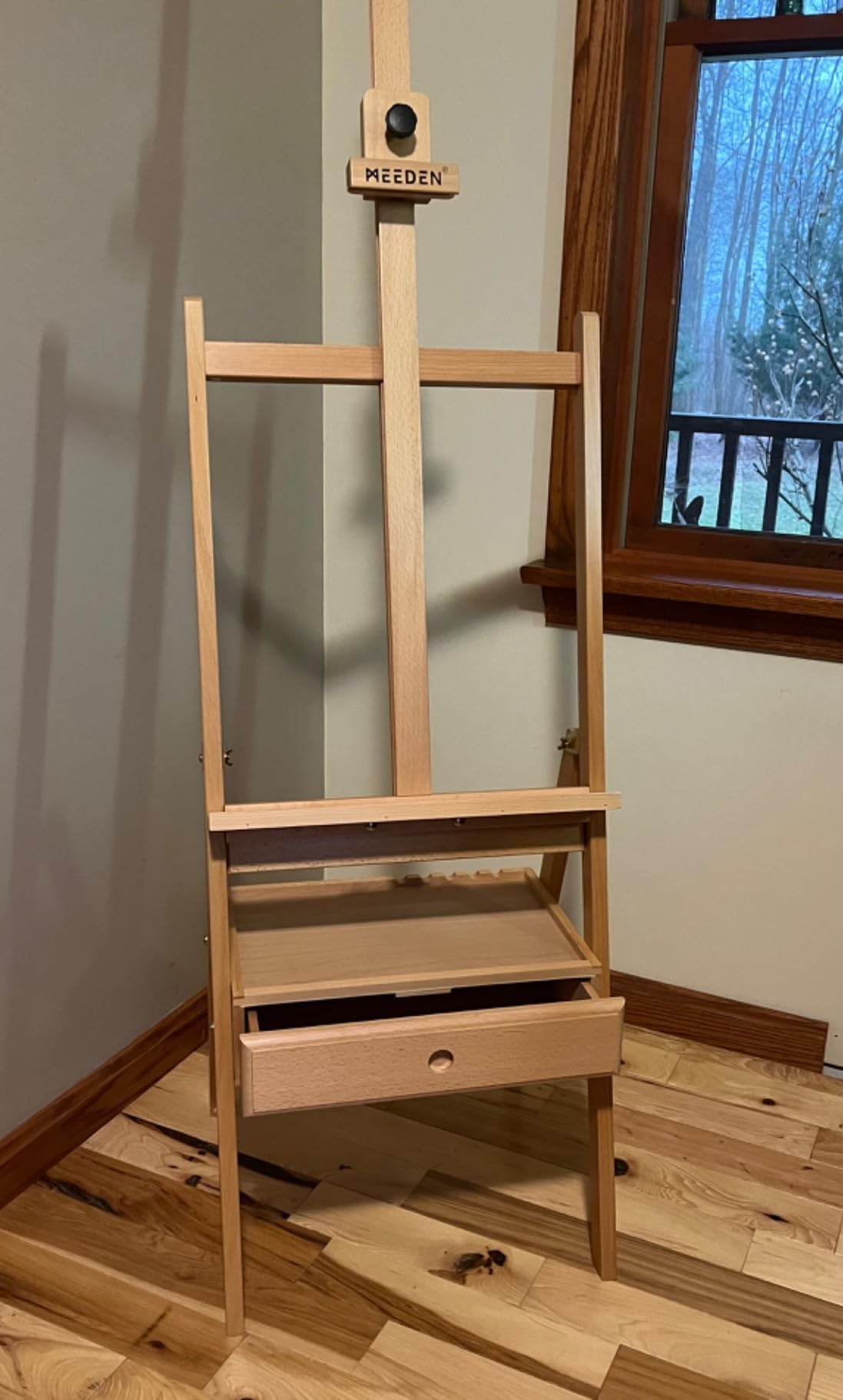 MEEDEN Studio H-Frame Easel with Art Supply Storage Drawer - Adjustable (60