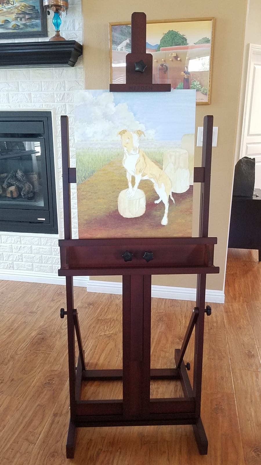 MEEDEN Heavy Duty H‑Frame Easel: Solid Beech Wood Artist Easel for Painting customer photo 2