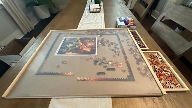 1500 Rotating Jigsaw Puzzle Board Portable Lazy Susan Spinning Puzzle Table customer photo 1