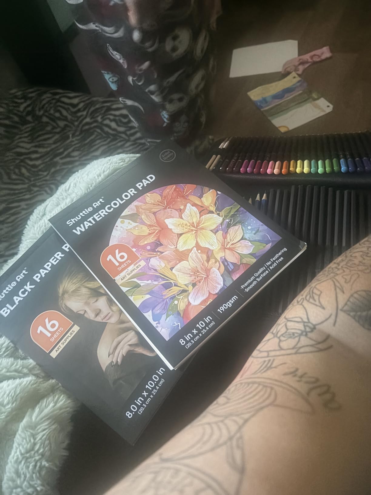 Shuttle Art 116 PCS Drawing Kit, Professional Drawing Supplies with Sketch, Charcoal, Colored, Graphite, Pastel Pencils & Sticks, Complete Drawing Tools and Paper Pads in Zipper Case for Artists&Kids customer photo 2