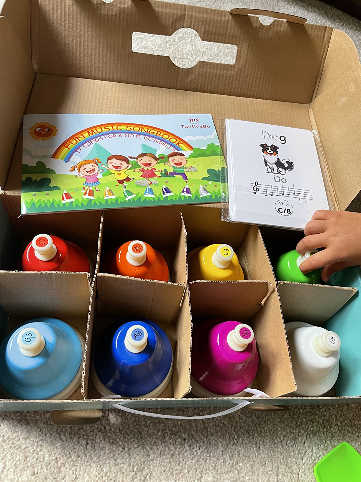 Desk Bells, Rainbow Diatonic Hand Bells for Kids with 17 Songbook & Musical Flash Cards, Toddler Preschool Musical Learning Toys, Boys & Girls Birthday Gift for 3-Year-Old and Over customer photo 1