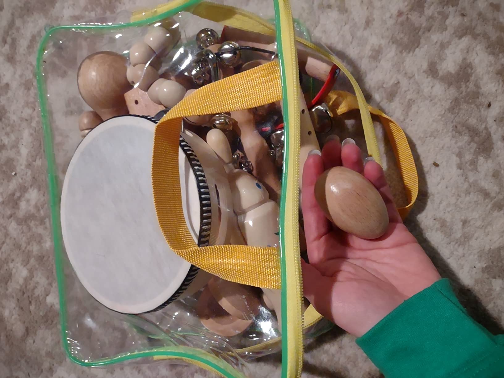 Kids Musical Instruments,100% Natural Wooden Music Percussion Toy Sets, 23 Pcs Tambourine Xylophone Toys for Kids, Girls Boys Preschool Education Early Learning Musical Toys with Bags customer photo 2
