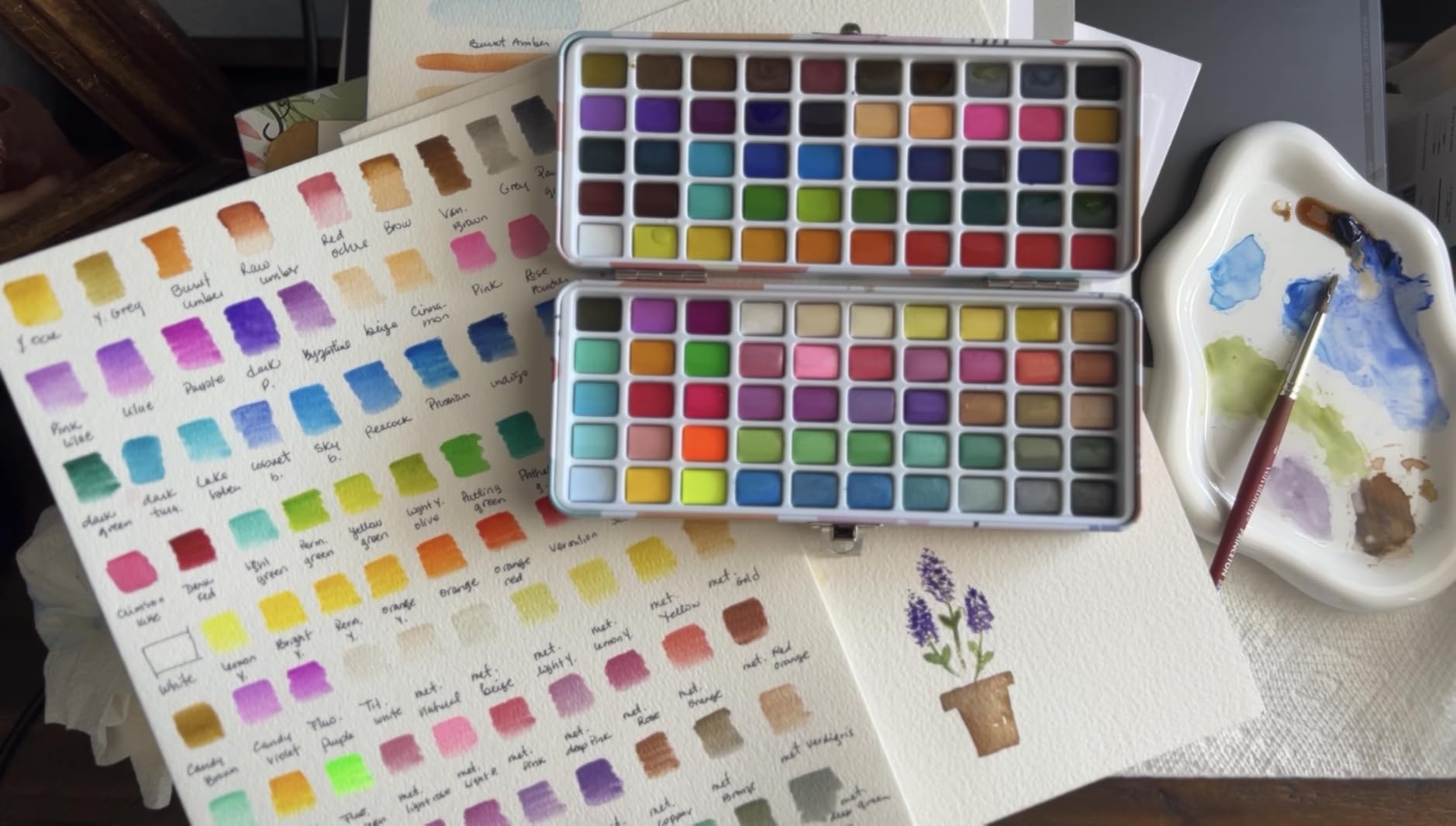 Grabie 50 Color Watercolor Paint Set with Brush Pens customer photo 1