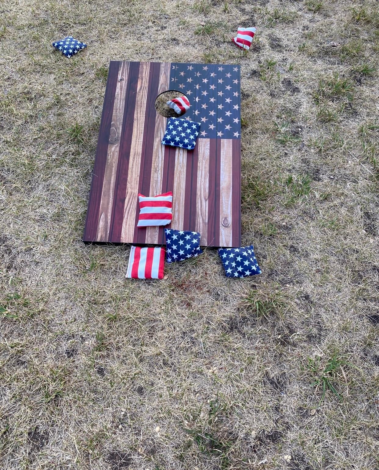 Cornhole Set 4x2 and 3X2 Regulation Size Corn Holes Sets with Carrying Bags & 8 Bean Bags Cornhole Boards Bean Toss Games for Adults Family Outdoor Beach Lawn Outside Backyard Games customer photo 1