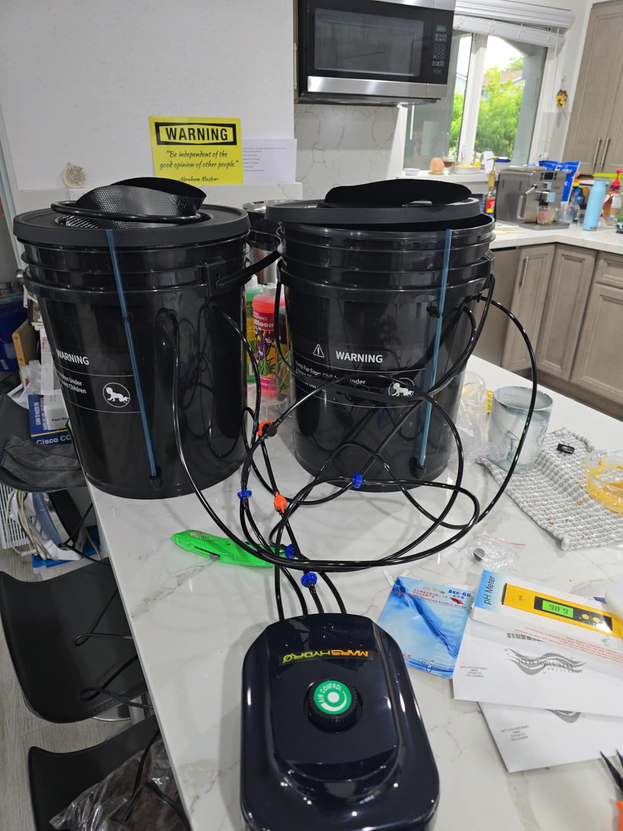Mars Hydro DWC Hydroponics Grow System 5 Gallon Deep Water Culture with 8W Air Pump, Multi-Purpose Air Hose, Air Stone, 2 Buckets and Top Drip Kit customer photo 1