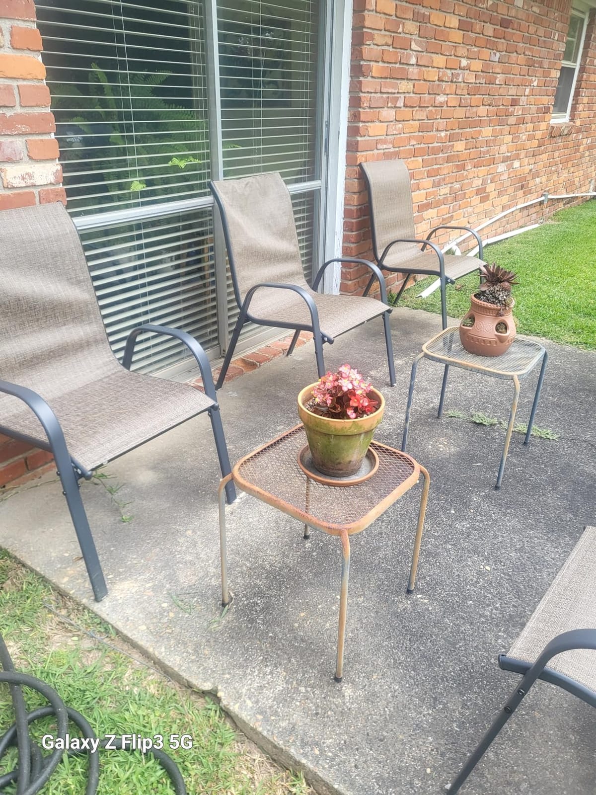Amopatio Patio Chairs Set of 4, Outdoor Stackable Dining Chairs for All Weather, Breathable Garden Outdoor Furniture for Backyard Deck, Brown customer photo 2