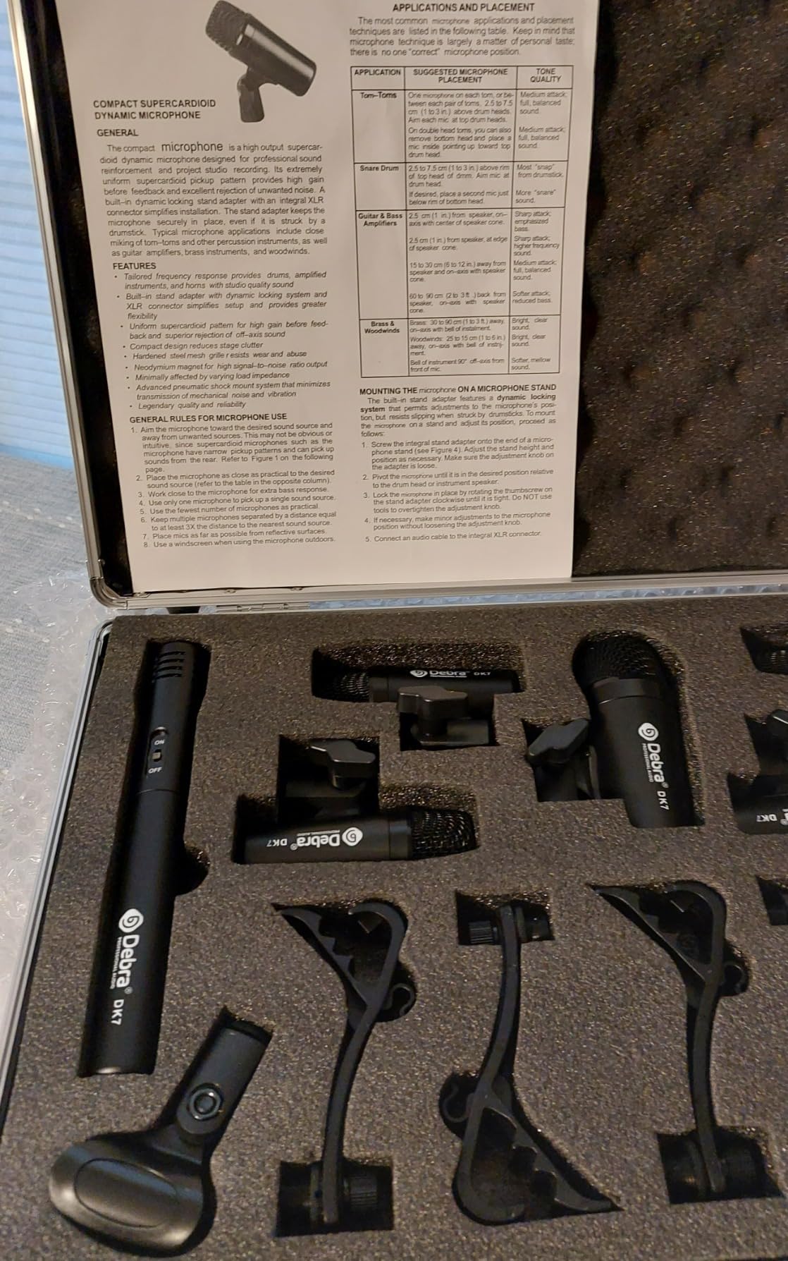 D Debra DK7 Pro 7-Piece Wired Drum Microphone Kit for Performing and Recording Drummers, Includes Mics, Mic Clip with Options for Kick Drums, Snare, Rack/Floor Toms, Congas and Cymbals customer photo 1