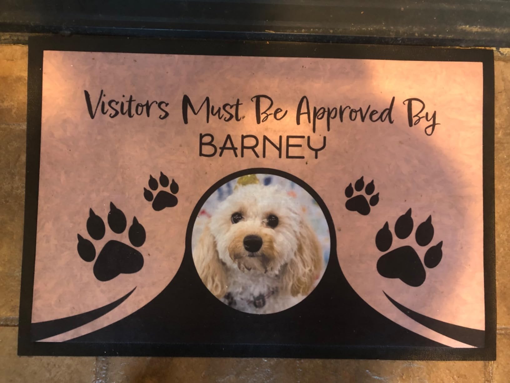 Personalized Dog Door Mat, Customized Welcome Mat, Front Door Mat | Add Dog Photo & Name, Cute Welcome Mat, Outdoor/Indoor Door Mat | 20