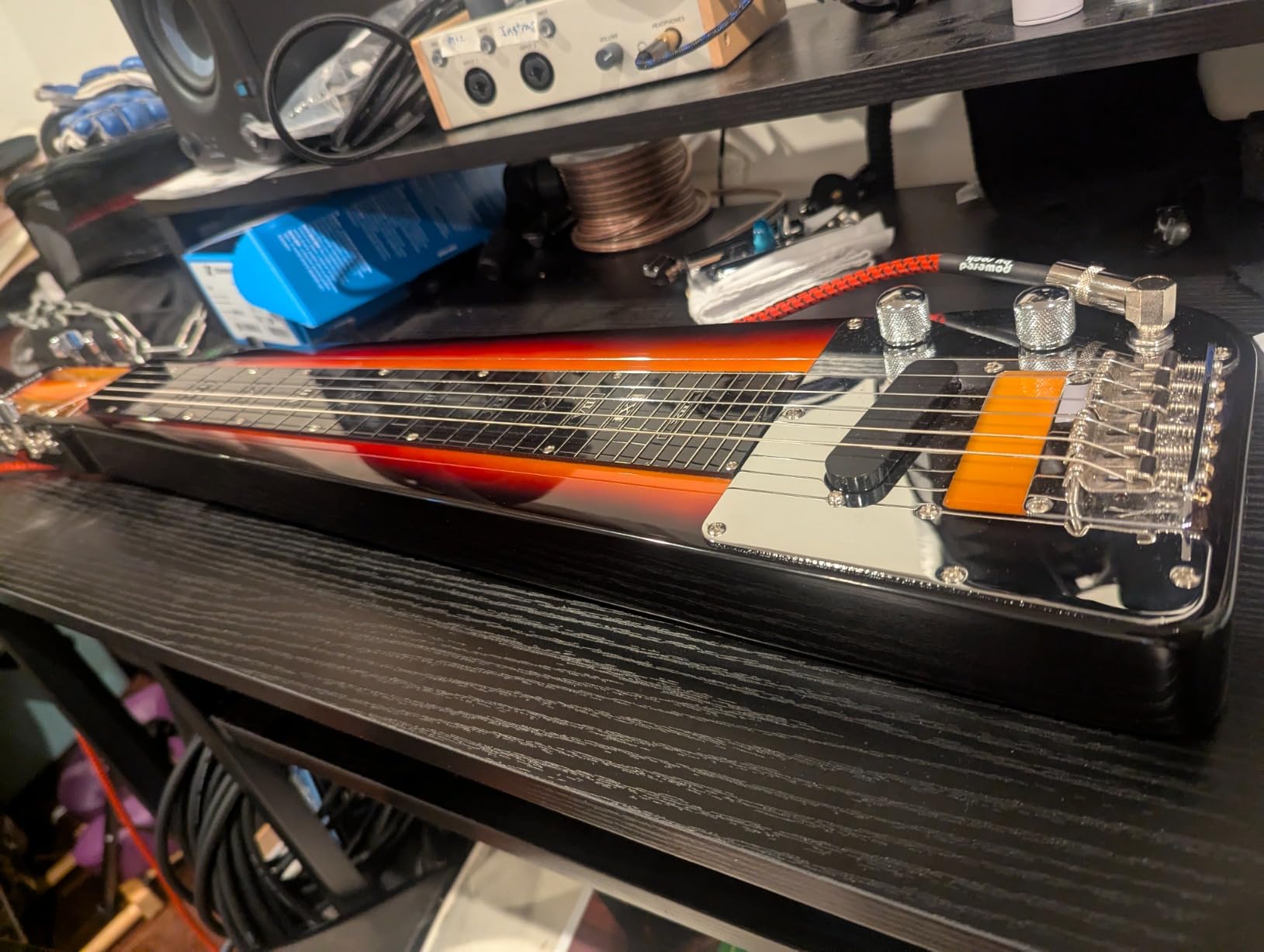 Batking Lap Steel Guitar 6 String Slotted Head Stock Electric Slide Guitars Light Blue Colour customer photo 1