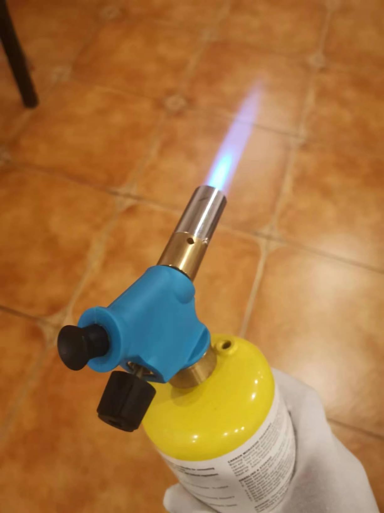 BLUEFIRE propane torch Handy Torch Head Push Button Trigger Start Nozzle Torch Fuel Propane MAPP MAP PRO Gas Cylinder blowtorch is suitable for welding Soldering Brazing Cooking Glass Beads DIY(torch) customer photo 1