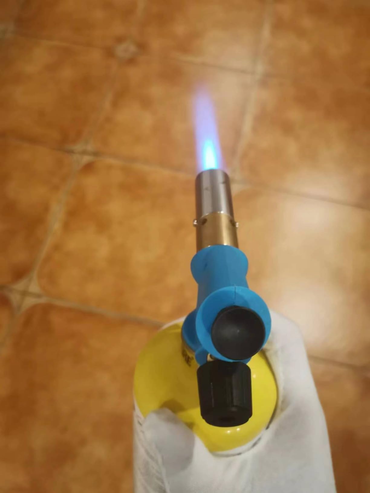BLUEFIRE propane torch Handy Torch Head Push Button Trigger Start Nozzle Torch Fuel Propane MAPP MAP PRO Gas Cylinder blowtorch is suitable for welding Soldering Brazing Cooking Glass Beads DIY(torch) customer photo 2