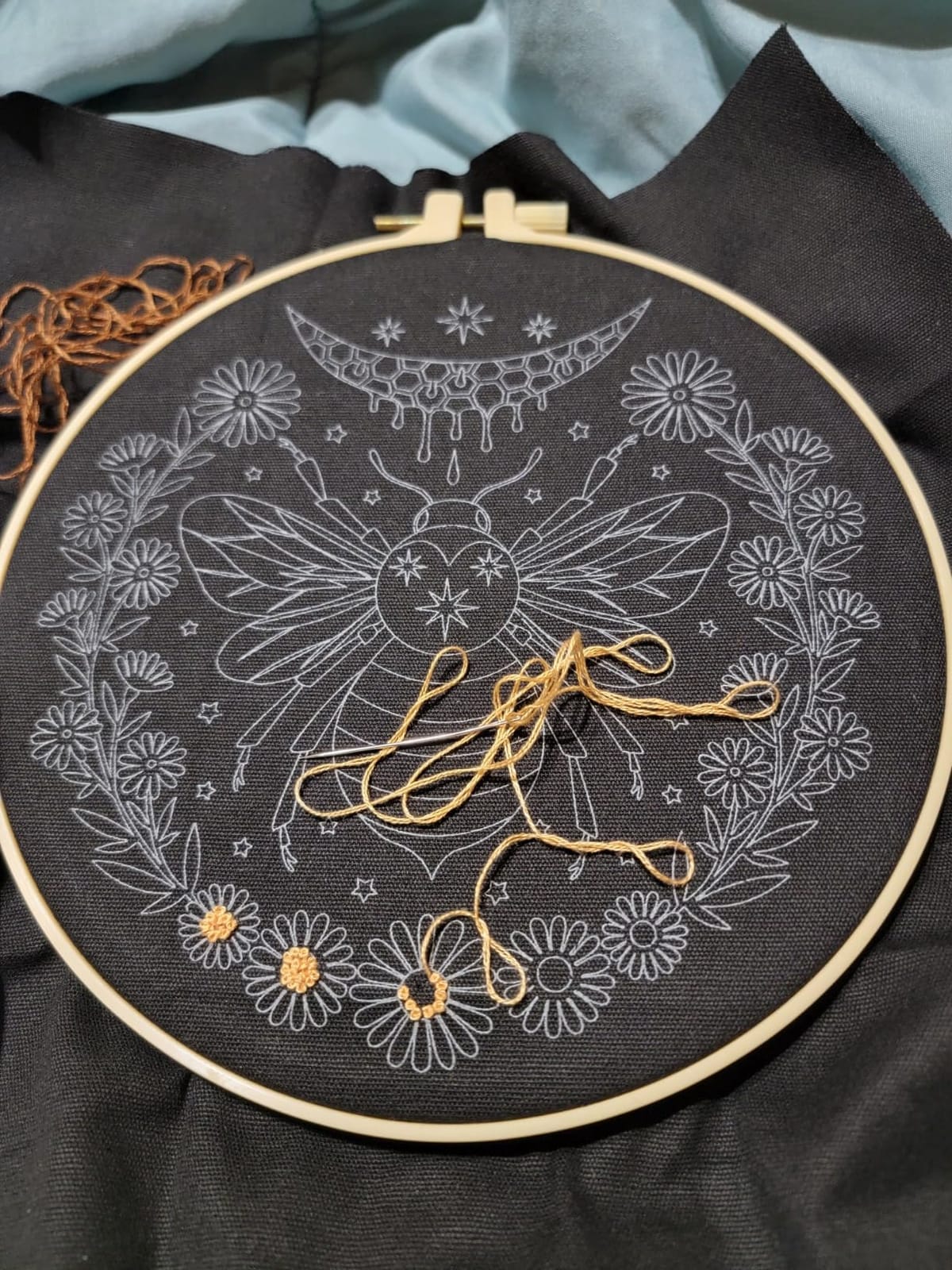 Embroidery Kits for Beginners Adults, Stamped Cross Stitch kits for Adult Beginners Embroidery Starter Kit with Pattern, 3 Embroidery Hoop and Fabric, Needles Threads (Attached Teaching Video QR Code) customer photo 2